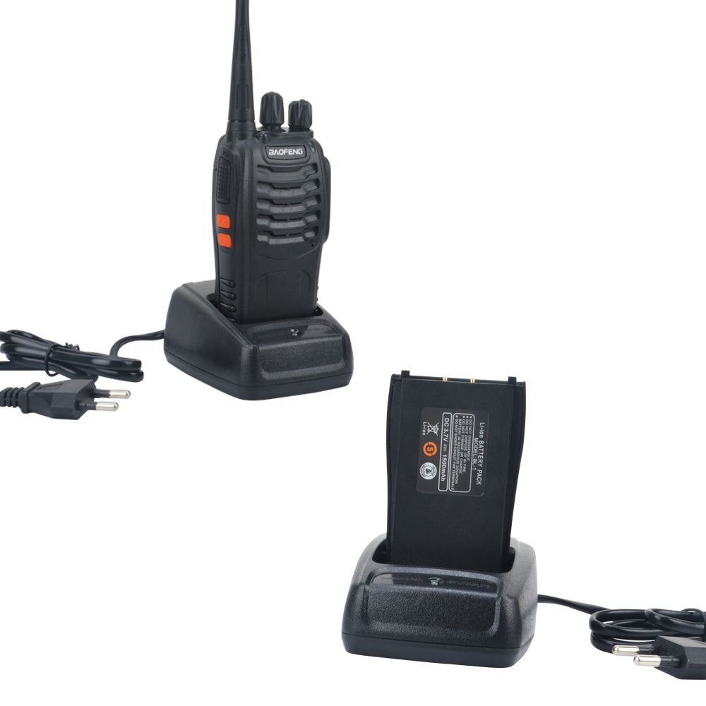 2pcs/Pack Baofeng BF-888S Walkie Talkie UHF VOX Radio 888s 400-470MHz 16Memory Channel with Earpiece