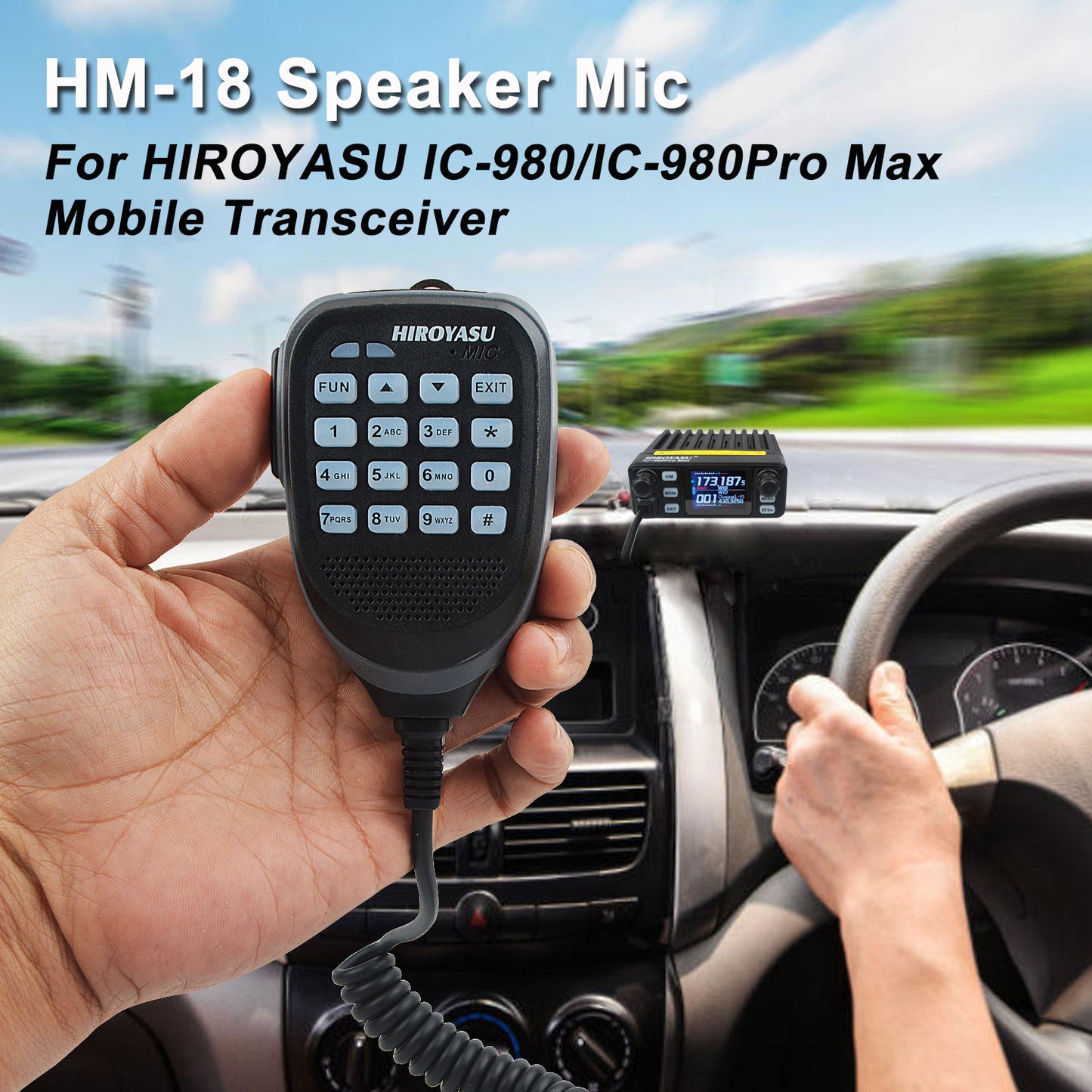 HIROYASU IC-980Pro IC-980Pro Max Mobile Radio Microphone Speaker HM-18 8Pins Connector