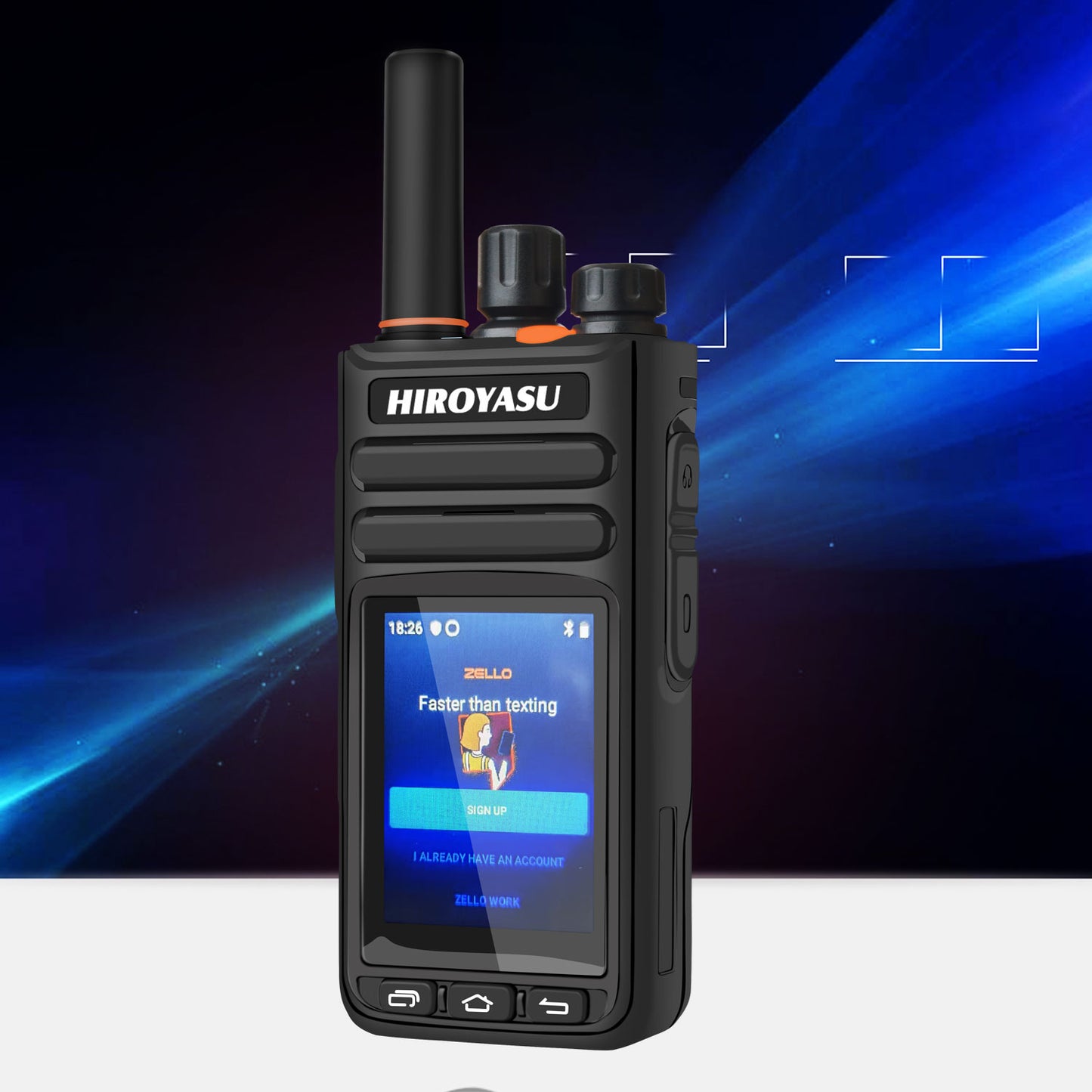 HIROYASU HI-B8 2G 3G 4G Cellular Network WiFI Zello PoC FM Walkie Talkie Android 9.0 Phone Call Messaging GPS 2.4" Touch Screen