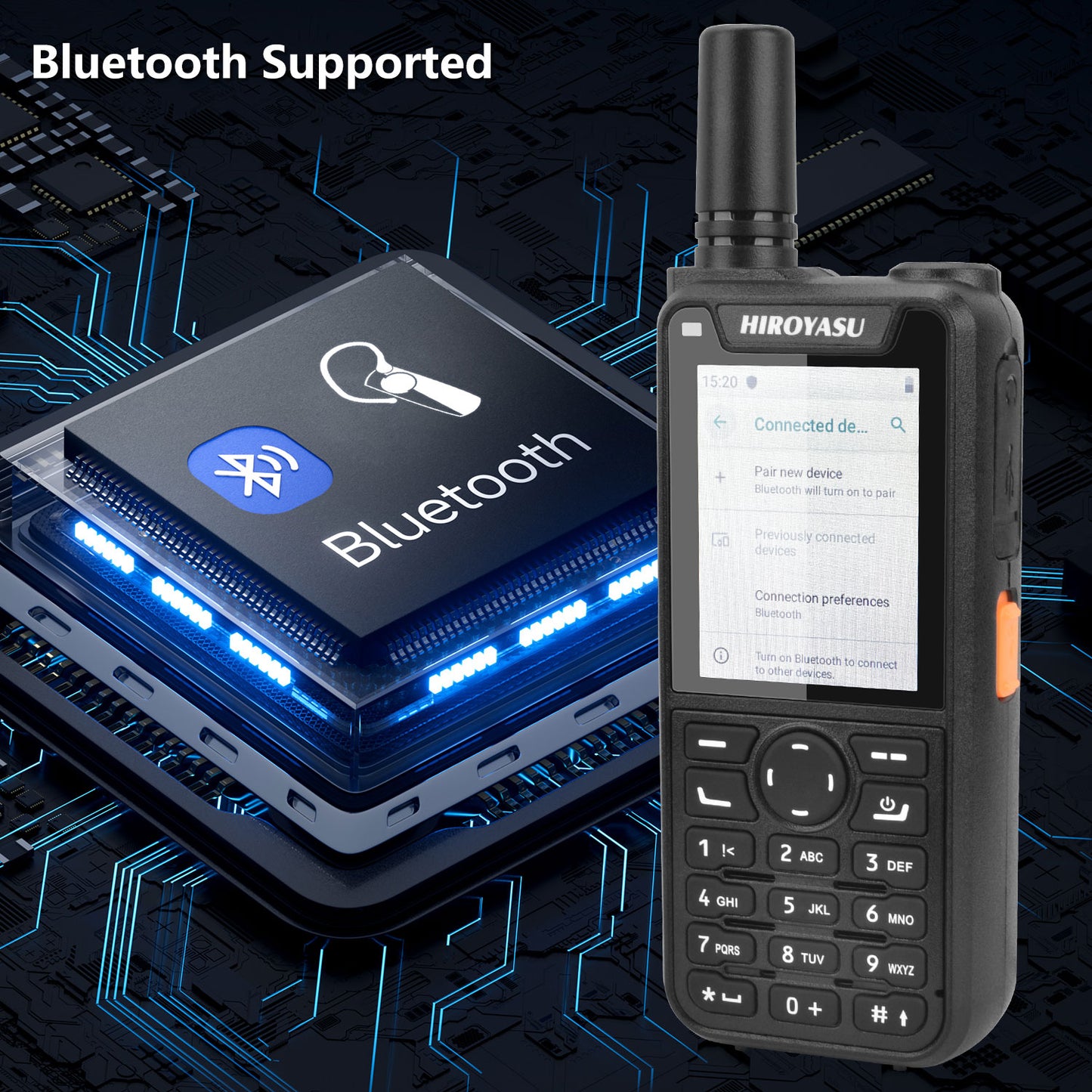 HIROYASU HI-B6 Zello Walkie Talkie Android9.0 Dual Sim Card 2G 3G 4G PoC Radio 1GB ROM 8GB RAM Full keypad 2.4" HD Display