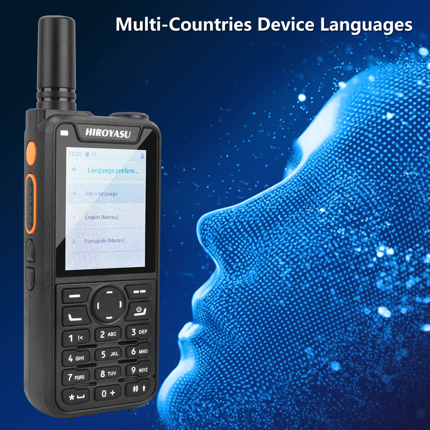 HIROYASU HI-B6 Zello Walkie Talkie Android9.0 Dual Sim Card 2G 3G 4G PoC Radio 1GB ROM 8GB RAM Full keypad 2.4" HD Display