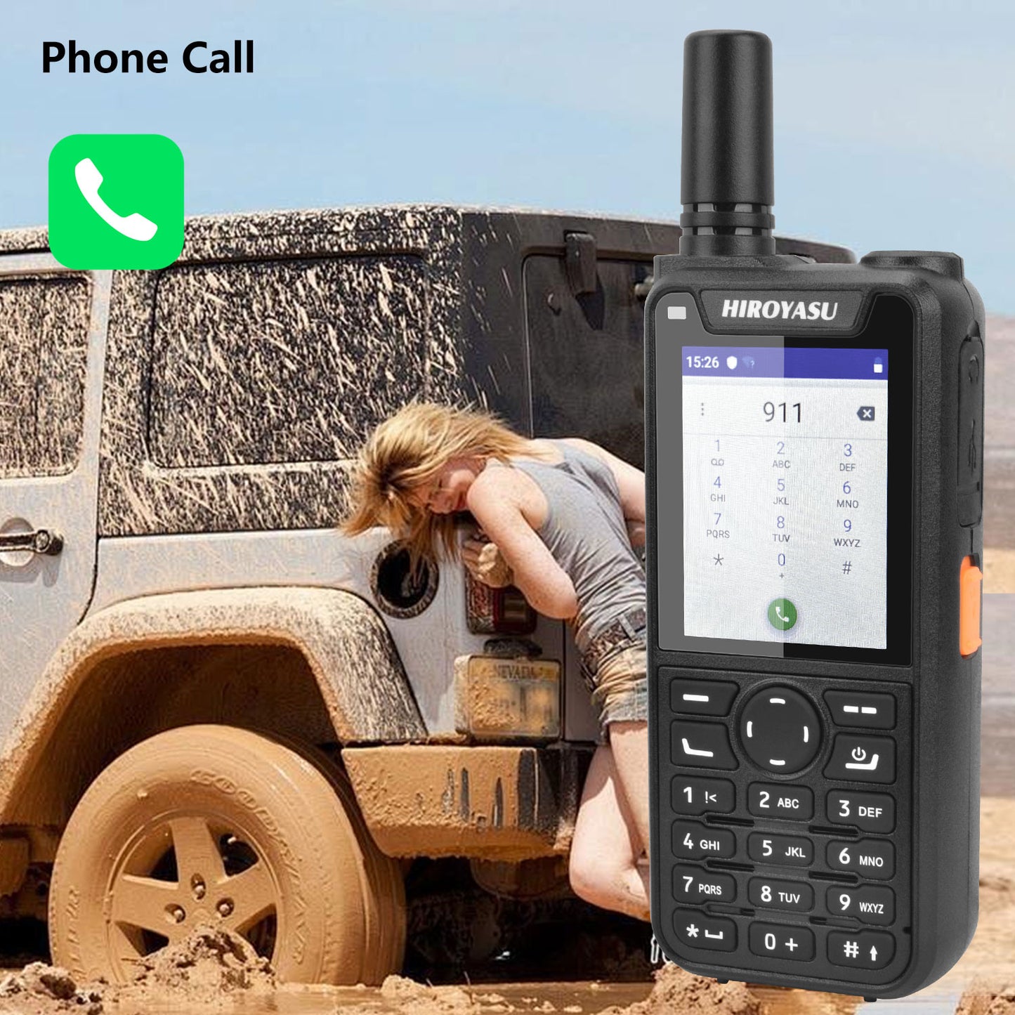 HIROYASU HI-B6 Zello Walkie Talkie Android9.0 Dual Sim Card 2G 3G 4G PoC Radio 1GB ROM 8GB RAM Full keypad 2.4" HD Display
