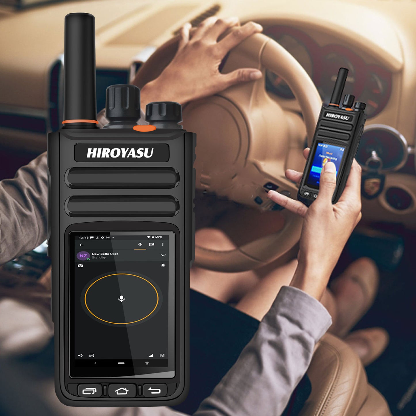 HIROYASU HI-B8 2G 3G 4G Cellular Network WiFI Zello PoC FM Walkie Talkie Android 9.0 Phone Call Messaging GPS 2.4" Touch Screen