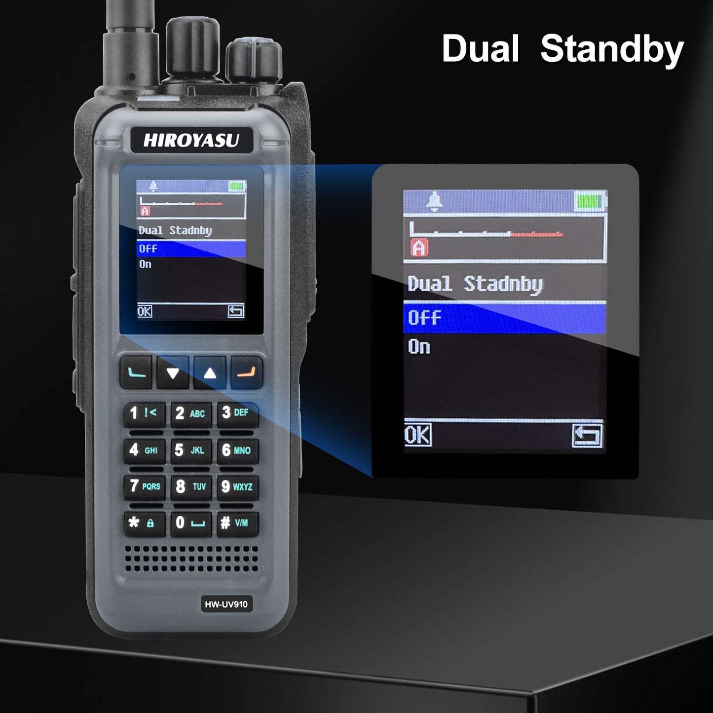 HIROYASU HW-UV910 20W V/UHF 136-174&400-480MHz 2M 70CM Radio Dual Band FM Walkie Talkie 18-999.999750MHz Air Band Rx Scrambler