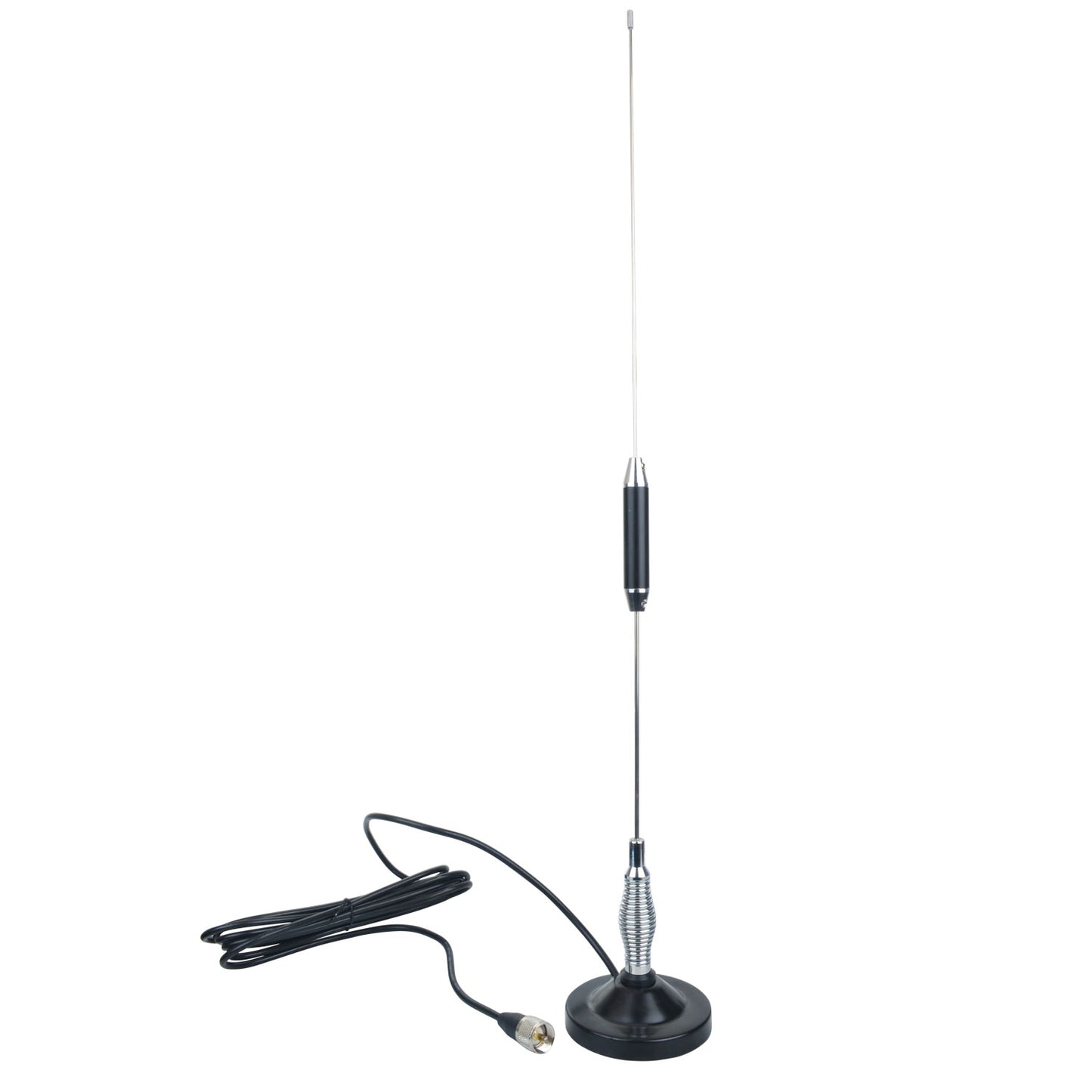 27MHz Mobile Transceiver Antenna 600mm Length 2 Segments 1.8dB High Gain with Magnet Mount and 5Meter RG-58C/U Coaxial Cable 2732 CB Car Walkie Talkie Antenna