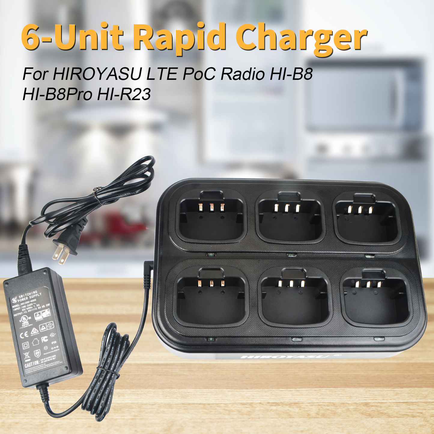 HIROYASU PoC Radio HI-B8 HI-R23 HI-B8Pro Six Way Rapid Charger