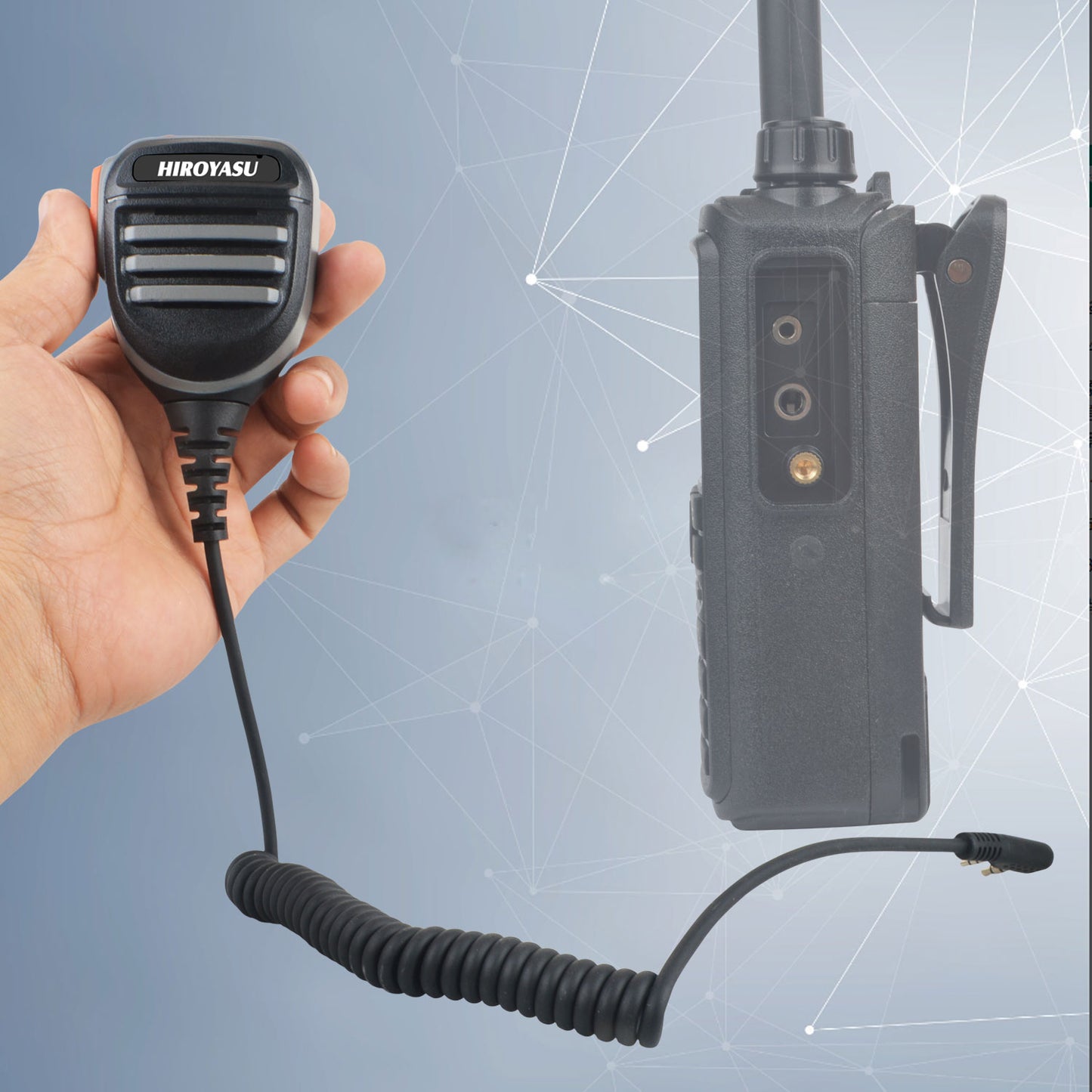 HIROYASU K-424 8ohm 1Watt Palm Mic Speaker 2 Pins K Plug-in for Baofeng UV-5R BF-888S UV-5RH DM-32 Quansheng TK11(8) TK11(5) Portable Two Way Radio