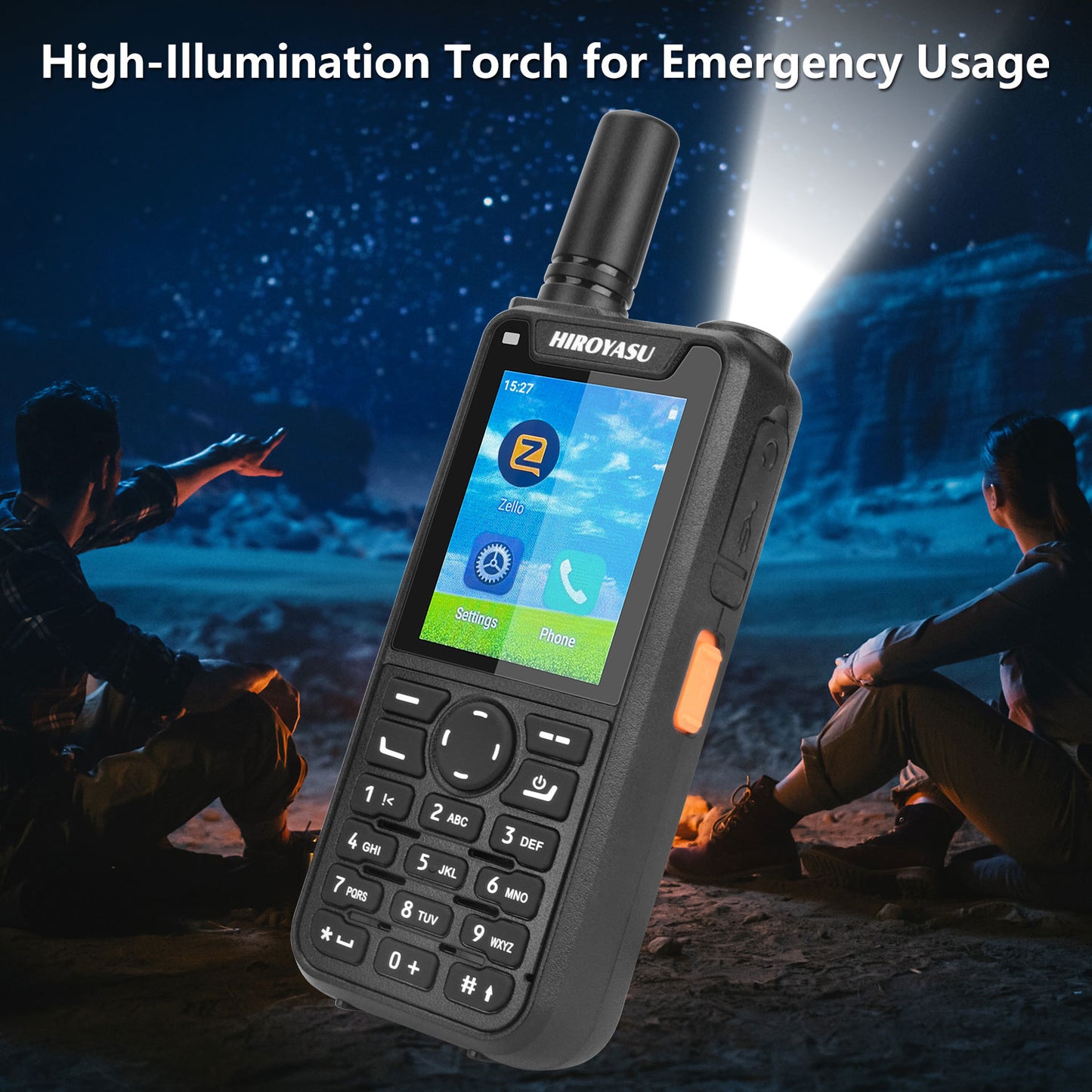 HIROYASU HI-B6 Zello Walkie Talkie Android9.0 Dual Sim Card 2G 3G 4G PoC Radio 1GB ROM 8GB RAM Full keypad 2.4" HD Display