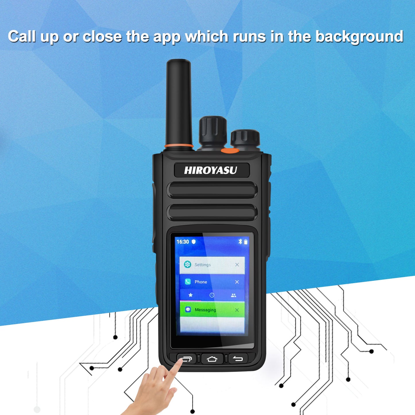 HIROYASU HI-B8 2G 3G 4G Cellular Network WiFI Zello PoC FM Walkie Talkie Android 9.0 Phone Call Messaging GPS 2.4" Touch Screen