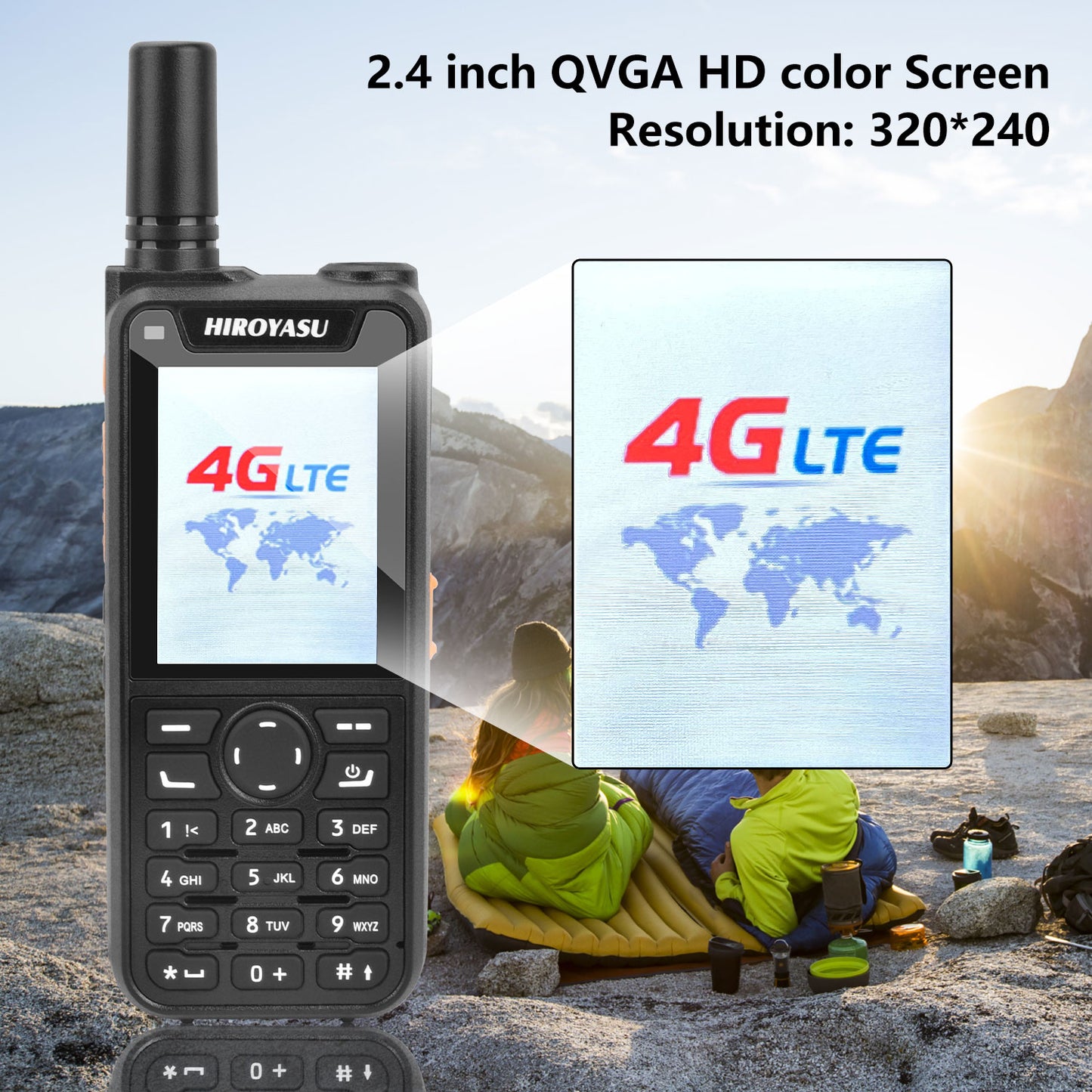 HIROYASU HI-B6 Zello Walkie Talkie Android9.0 Dual Sim Card 2G 3G 4G PoC Radio 1GB ROM 8GB RAM Full keypad 2.4" HD Display