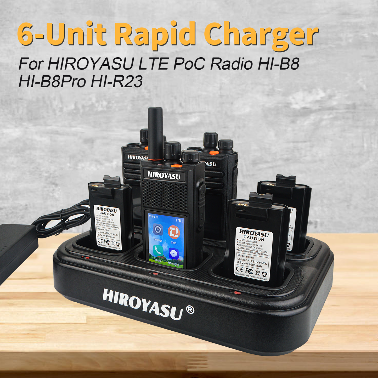 HIROYASU PoC Radio HI-B8 HI-R23 HI-B8Pro Six Way Rapid Charger