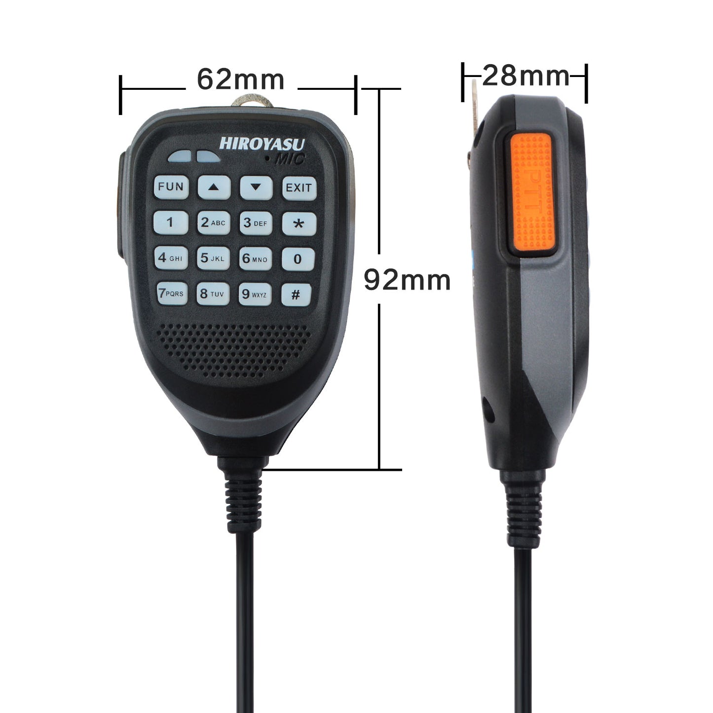 HIROYASU IC-980Pro IC-980Pro Max Mobile Radio Microphone Speaker HM-18 8Pins Connector