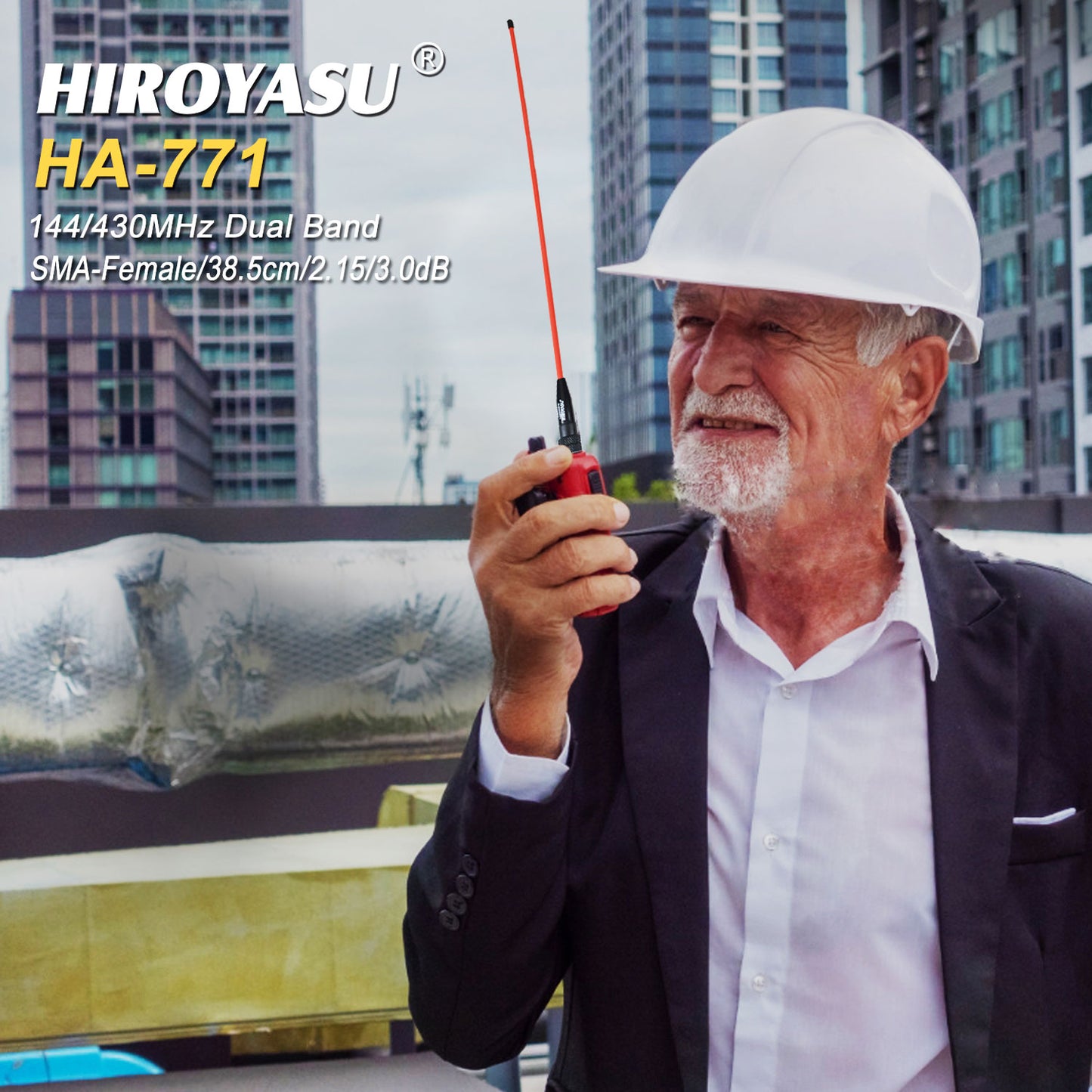 HIROYASU HA-771 VHF UHF 2M 70CM 144/430MHz 2.15/3.0dB High Gain Portable Whip Antenna Four Colors Optional