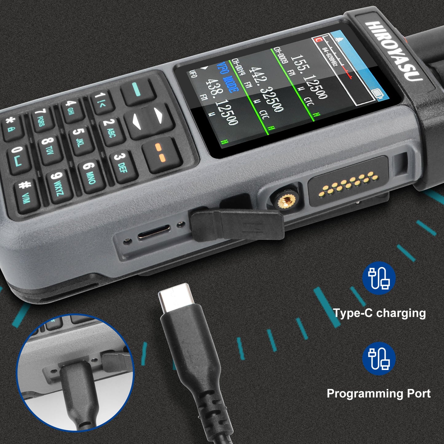 HIROYASU HW-UV938 HF Walkie Talkie SW MW LW 18-620MHz 840-1000MHz Air Band Full Band Cross-Band Repeater Scrambler NoAA AM/FM Rx