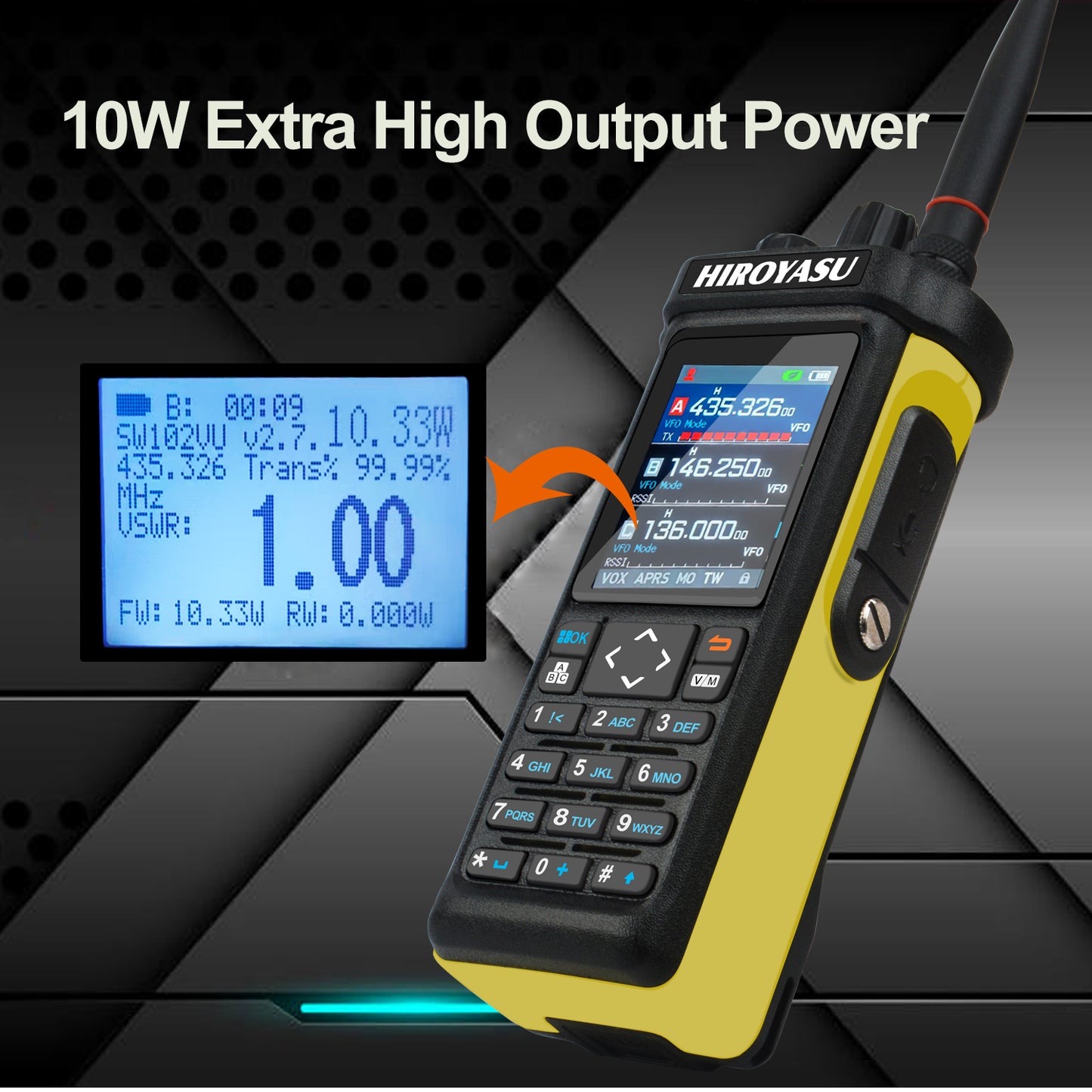 Hiroyasu Radio HI-UV850Pro FM/AM/SSB 10W Bluetooth Program GPS APRS Shortwave Multi-Band DTMF Scrambler FM Amateur Handheld Ham Walkie Talkie