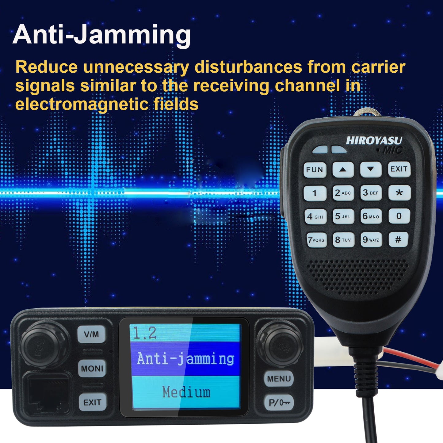 HIROYASU IC-980Pro Max 2m/70cm VHF UHF 144/430MHz FM/AM Dual Band DTMF 1750Hz Scrambler Vox Amateur Mobile Radio