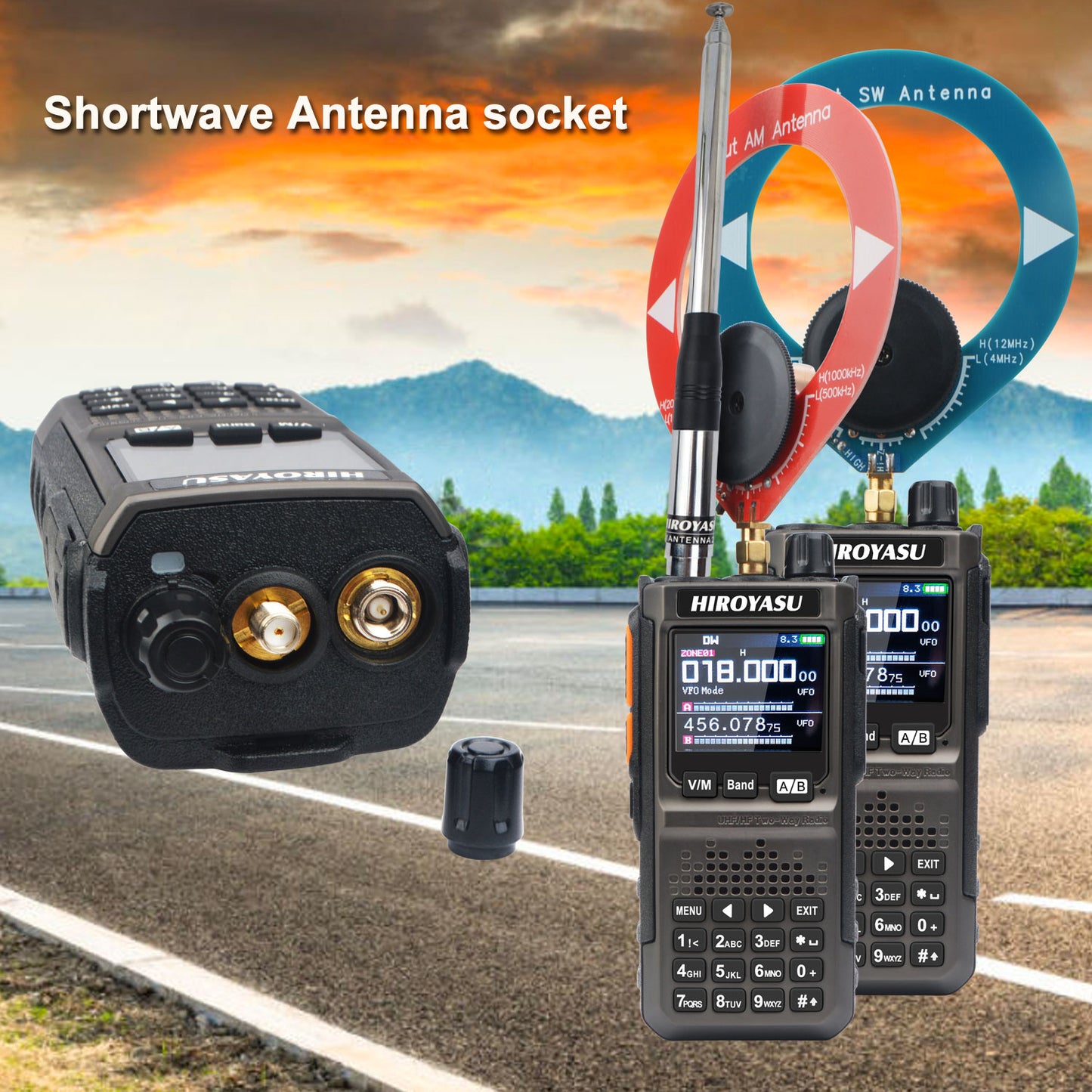 HIROYASU HI-E380 SSB CW FM AM CB Shortwave Aviation VHF UHF Full Band Walkie Talkies Bluetooth Program NOAA 10W Ham Radio Freq Copy