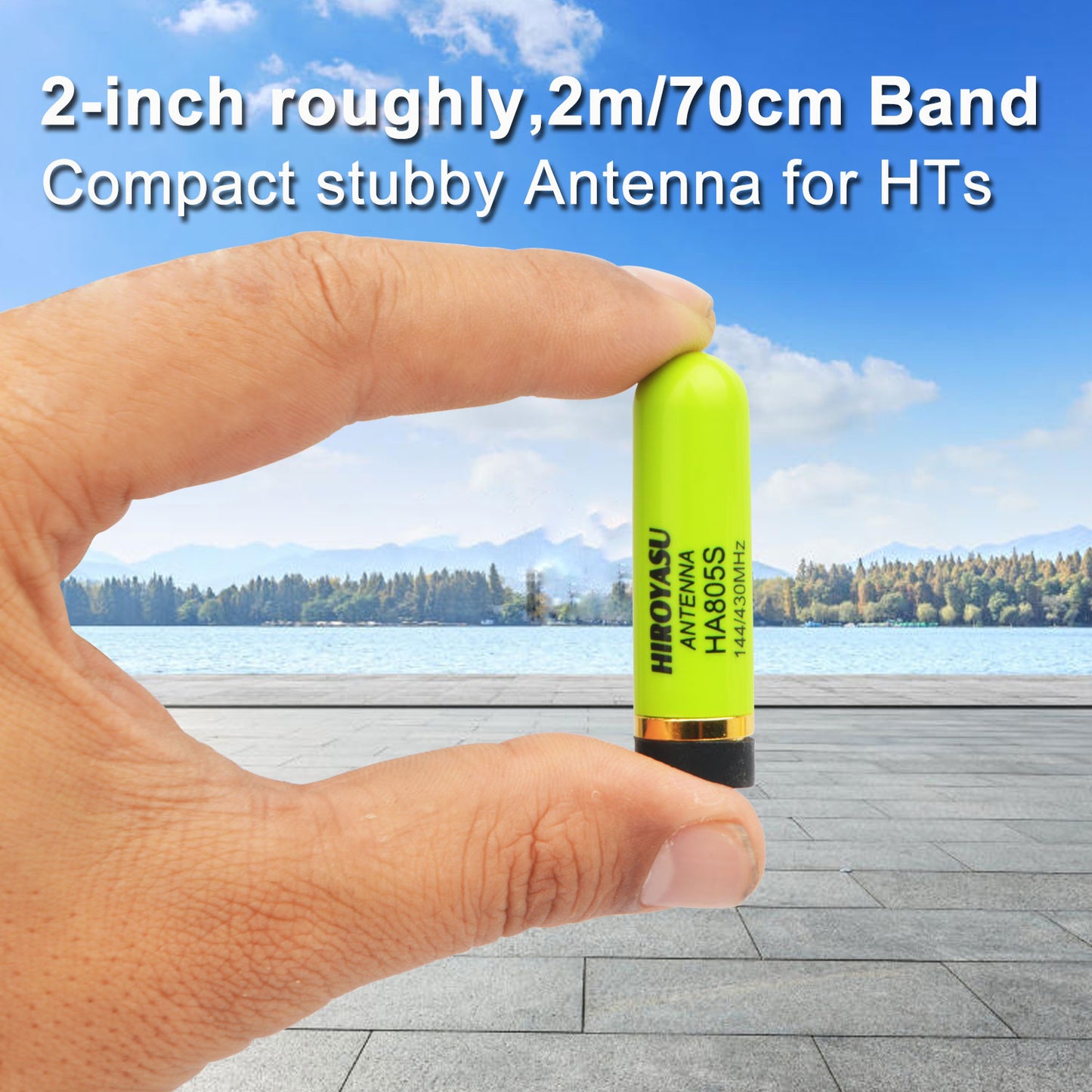 HIROYASU HA805S 144/430MHz Dual Band 2.15dB 10Watt 70cm/2m Band Handheld Thumb Antenna 5cm Length