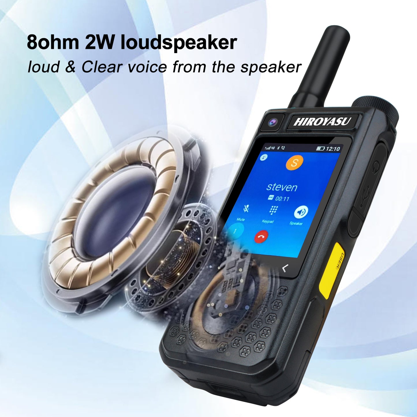 HIROYASU 4G LTE PoC Radio Video Call HI-B10 Zello Walkie Talkie 2GB RAM ROM 16GB Android 10.0 Hotspot & Tethering 2.4-inch Color Touchscreen