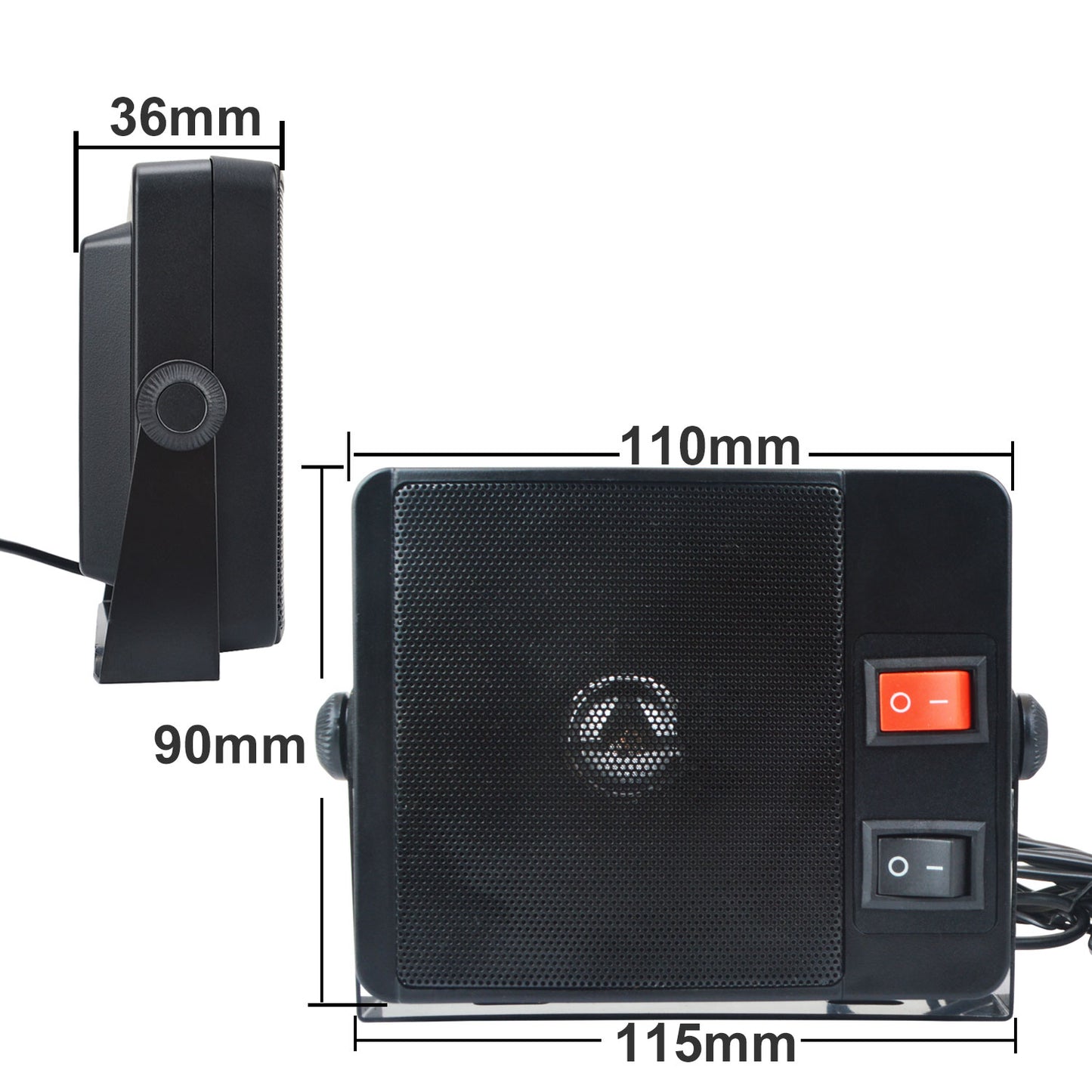Heavy Duty Mobile Radio External Speaker 3.5mm Plug Loudspeaker for Hiroyasu IC-980Pro, IC-980Pro Max CQ-7373 Car Waklie Talkie