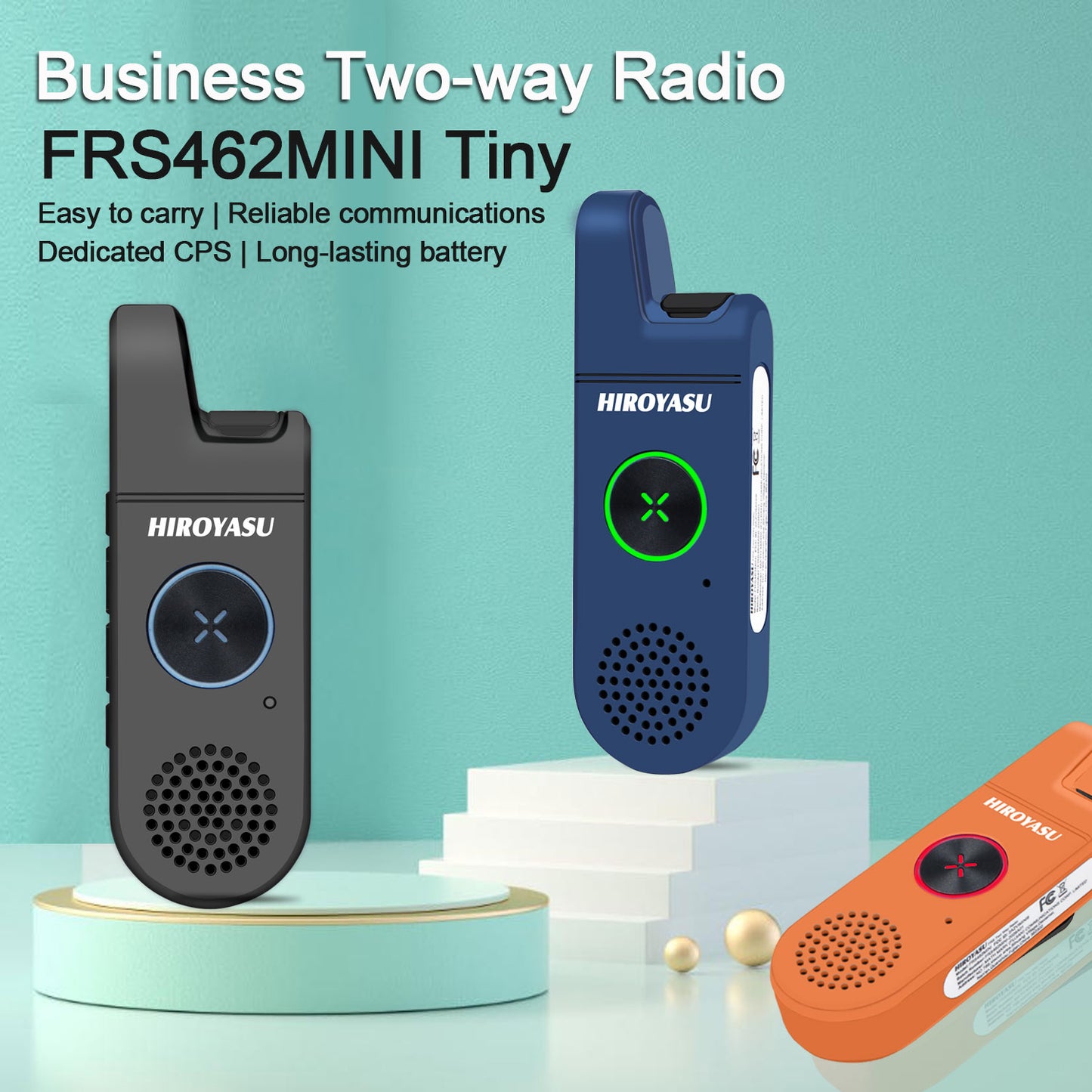 2pcs/Pack HIROYASU FRS Two Way Radio FRS462MINI Tiny Business Analog Walkie Talkies with Earpiece