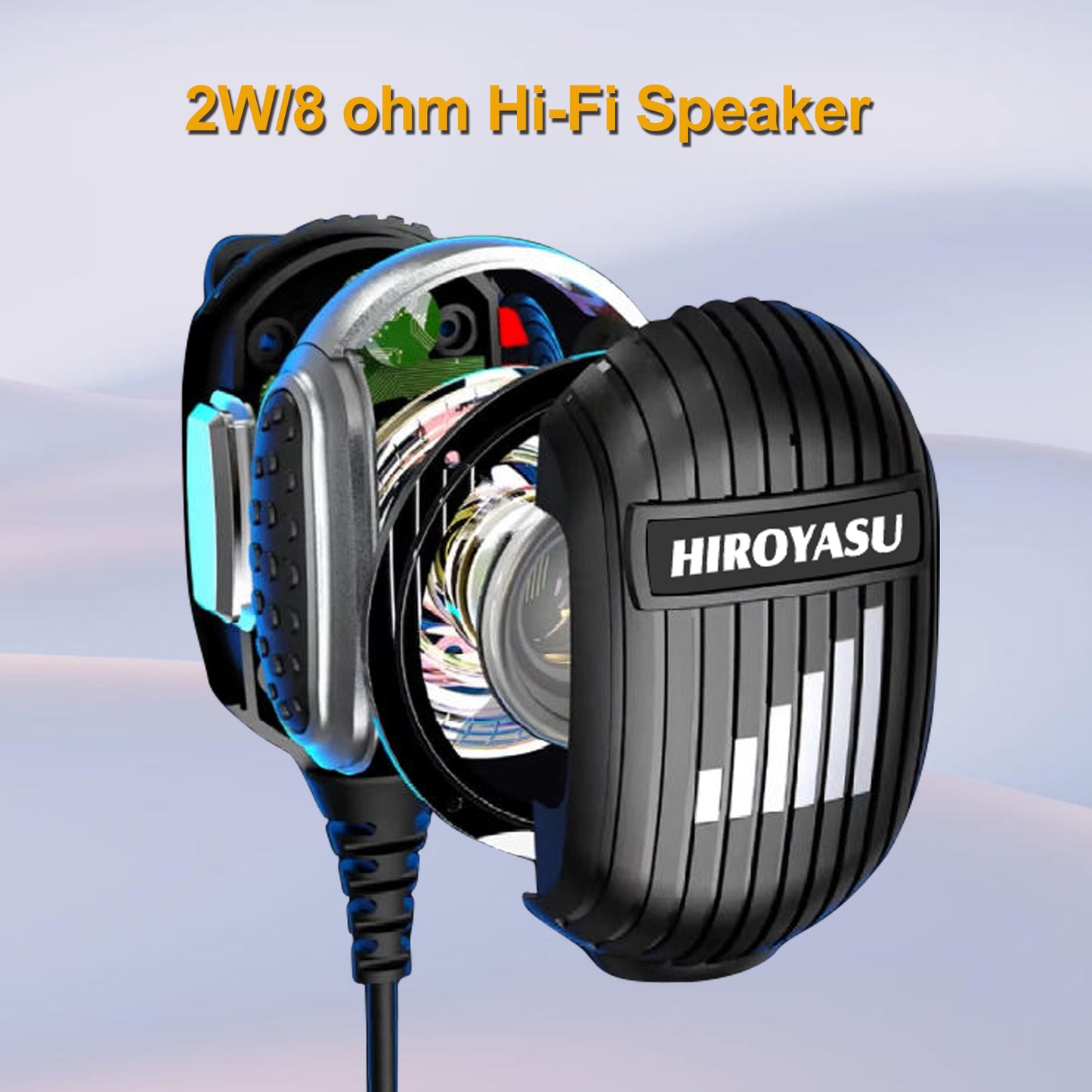 HIROYASU Q7 Walkie Talkie Speaker Microphone Palm Mic 2W 8ohm K plug with stretchable Spring Cable for baofeng UV-5RMINI UV-17PRO GPS Radio Quansheng UV-K5 UV-K5(8) Walkie Talkie