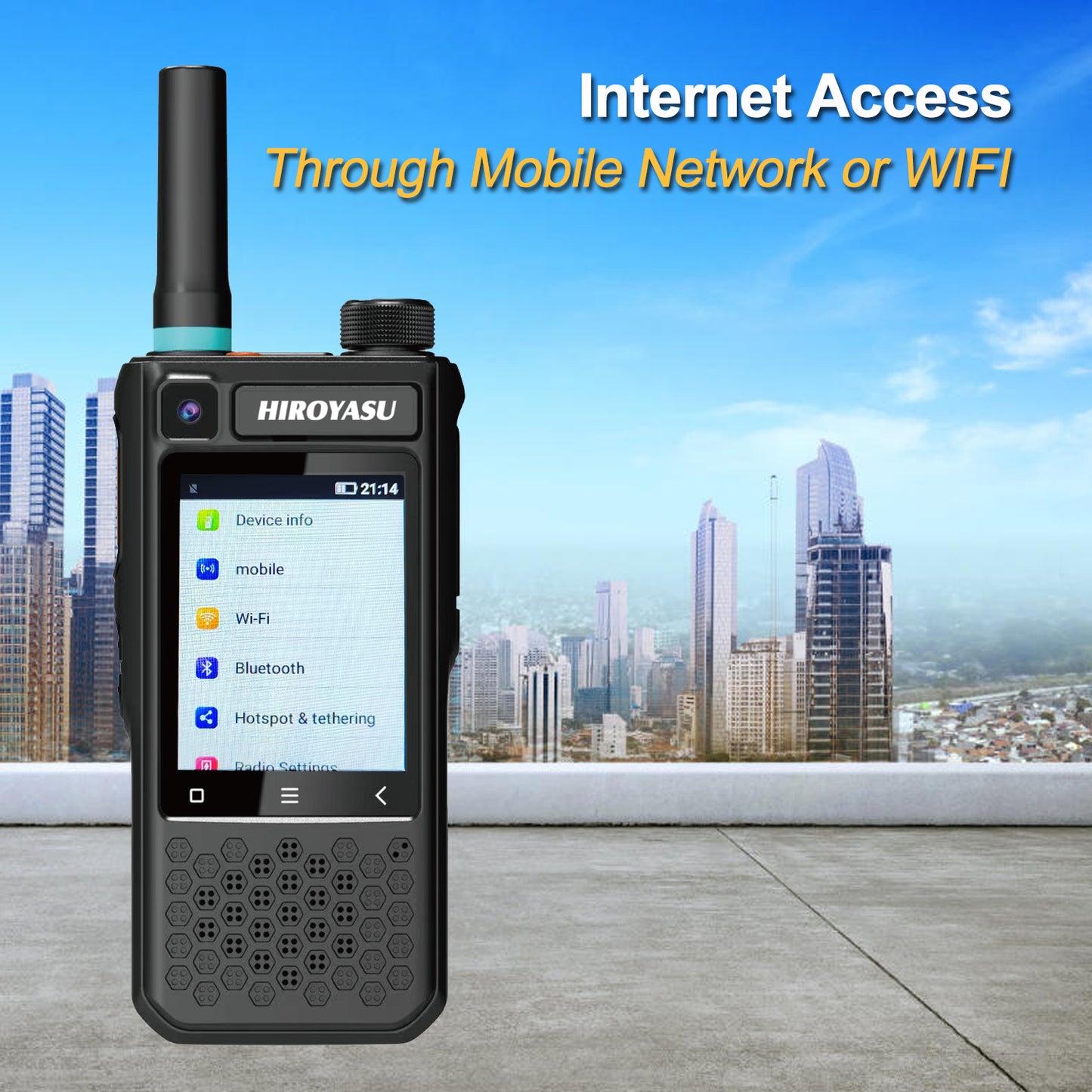 HIROYASU 4G LTE PoC Radio Video Call HI-B10 Zello Walkie Talkie 2GB RAM ROM 16GB Android 10.0 Hotspot & Tethering 2.4-inch Color Touchscreen