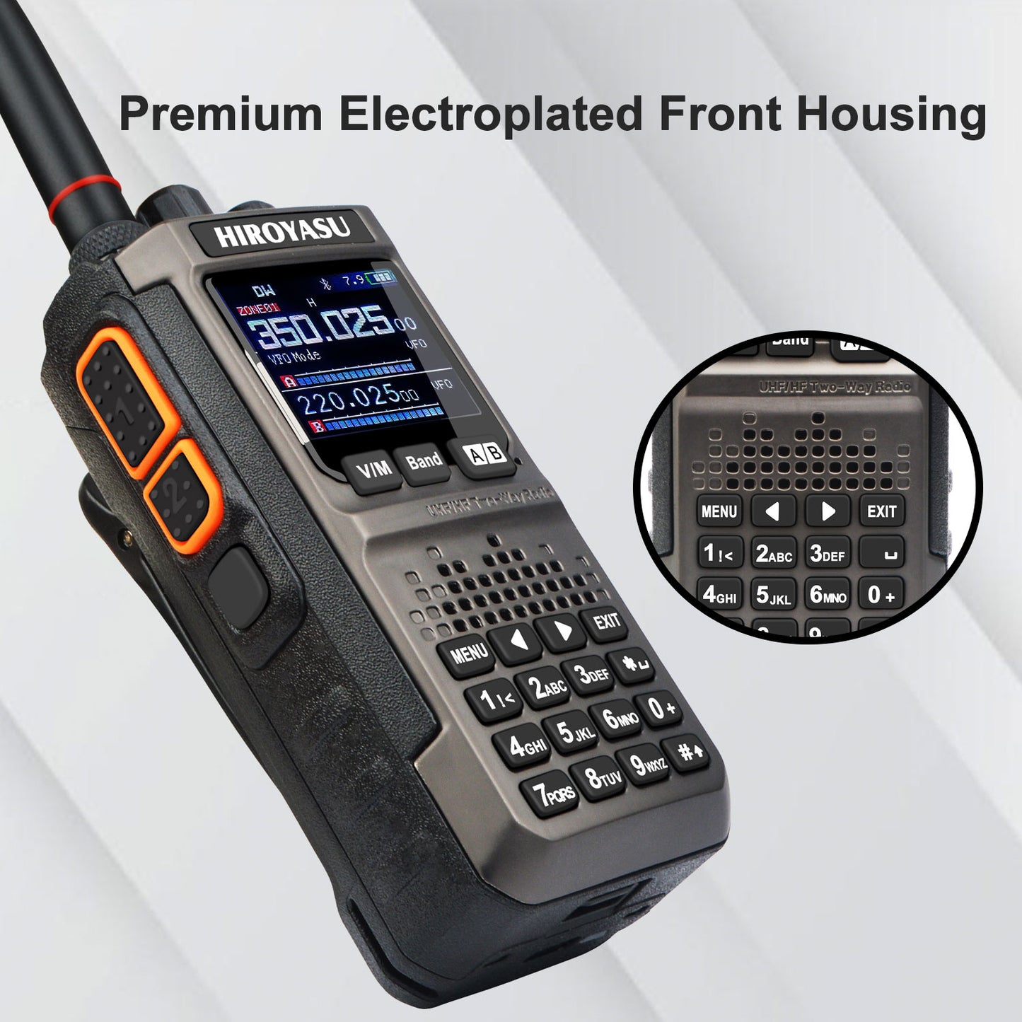 HIROYASU HI-E380 SSB CW FM AM CB Shortwave Aviation VHF UHF Full Band Walkie Talkies Bluetooth Program NOAA 10W Ham Radio Freq Copy