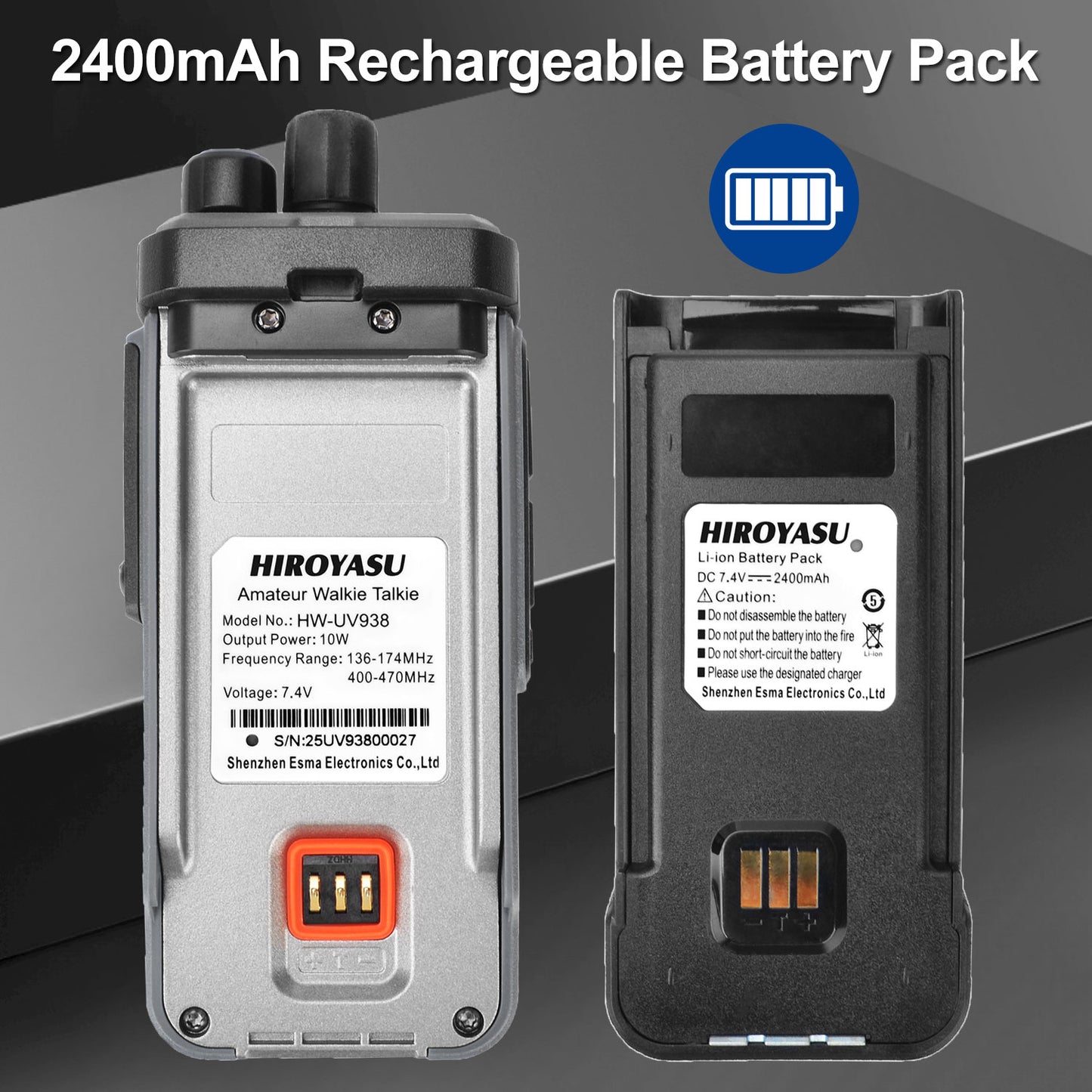 HIROYASU HW-UV938 HF Walkie Talkie SW MW LW 18-620MHz 840-1000MHz Air Band Full Band Cross-Band Repeater Scrambler NoAA AM/FM Rx