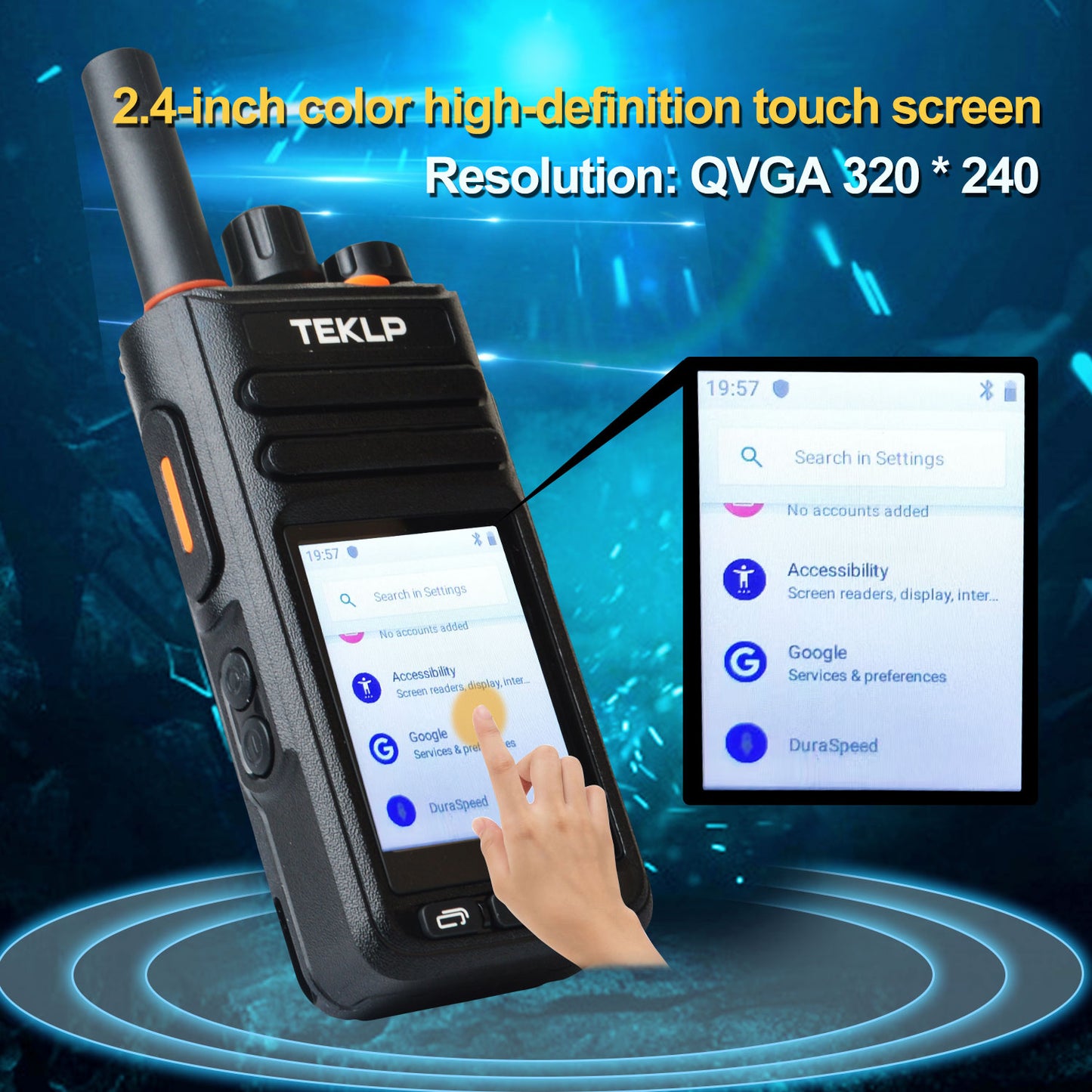 HIROYASU HI-B8 2G 3G 4G Cellular Network WiFI Zello PoC FM Walkie Talkie Android 9.0 Phone Call Messaging GPS 2.4" Touch Screen