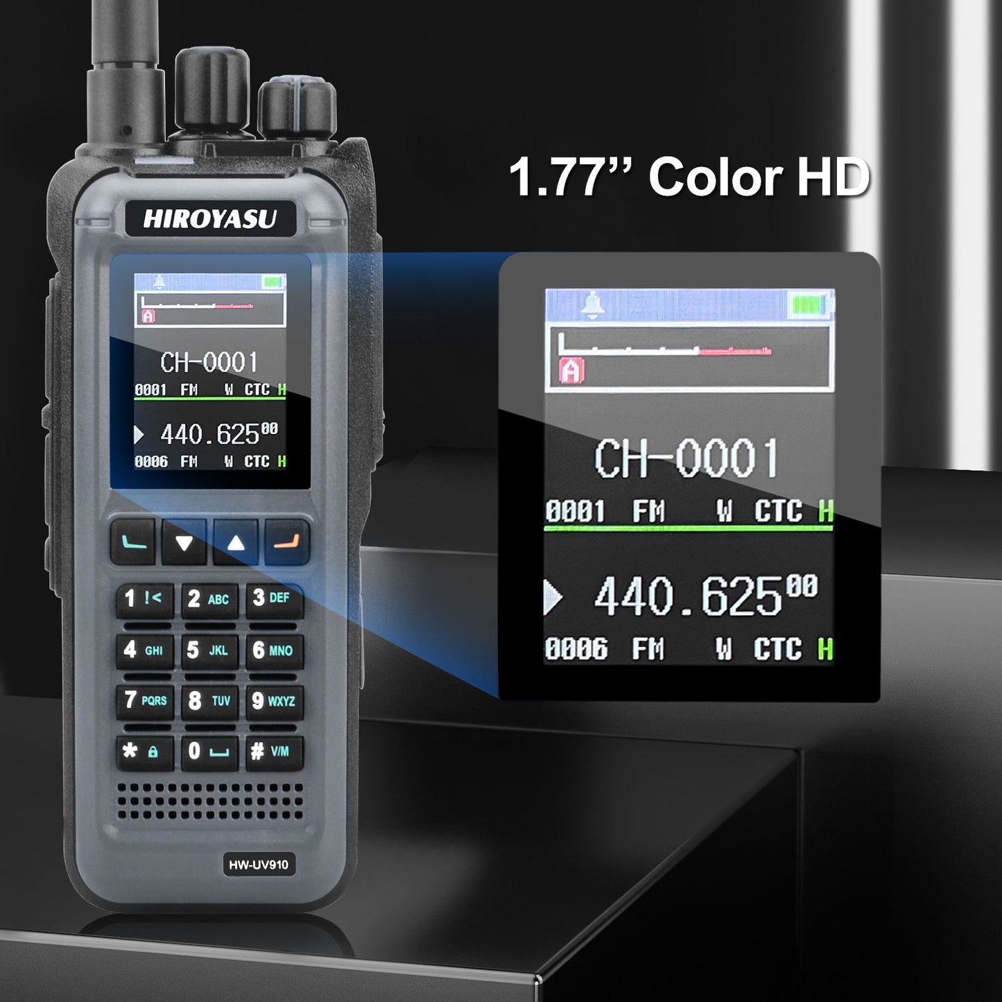 HIROYASU HW-UV910 20W V/UHF 136-174&400-480MHz 2M 70CM Radio Dual Band FM Walkie Talkie 18-999.999750MHz Air Band Rx Scrambler