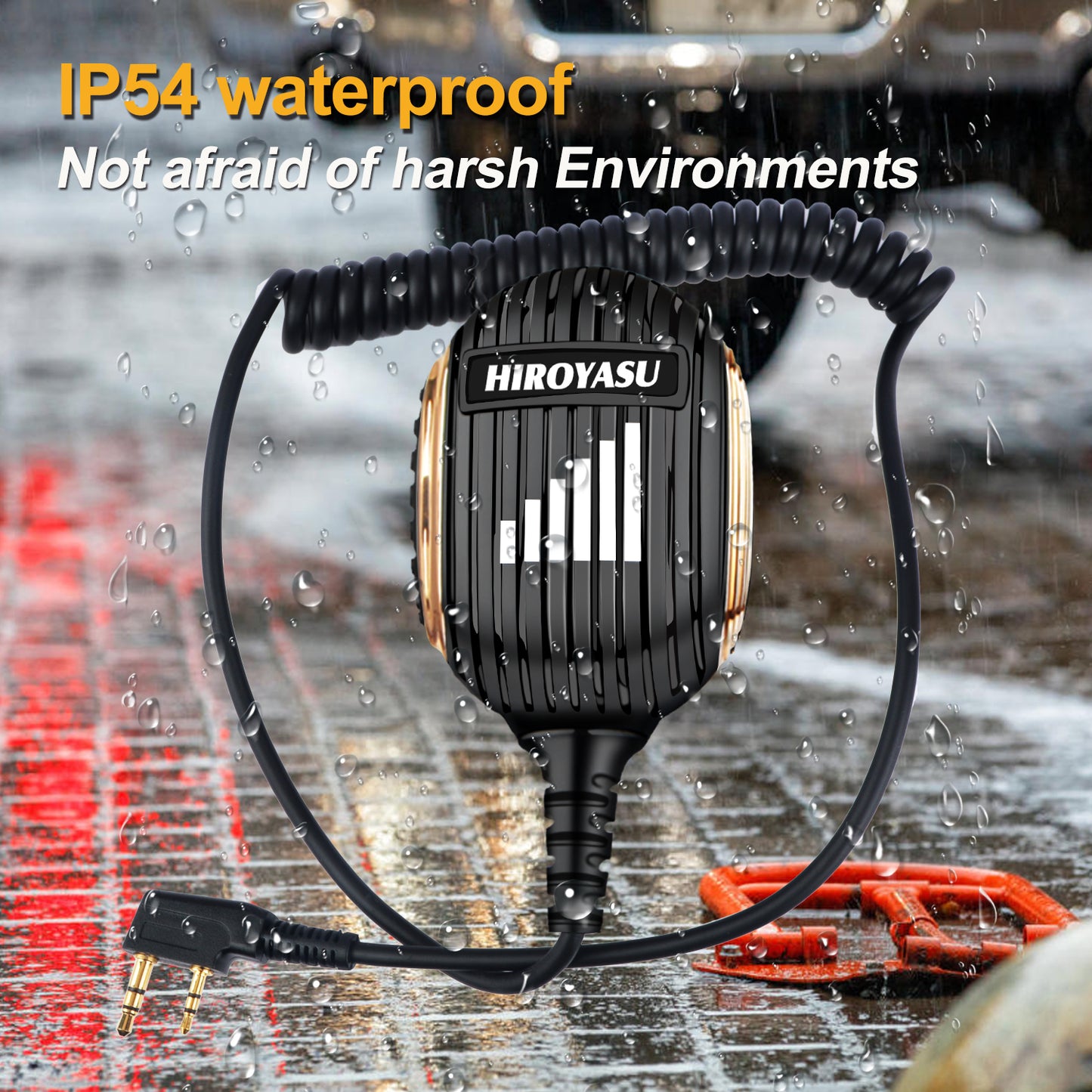 HIROYASU Q7 Walkie Talkie Speaker Microphone Palm Mic 2W 8ohm K plug with stretchable Spring Cable for baofeng UV-5RMINI UV-17PRO GPS Radio Quansheng UV-K5 UV-K5(8) Walkie Talkie