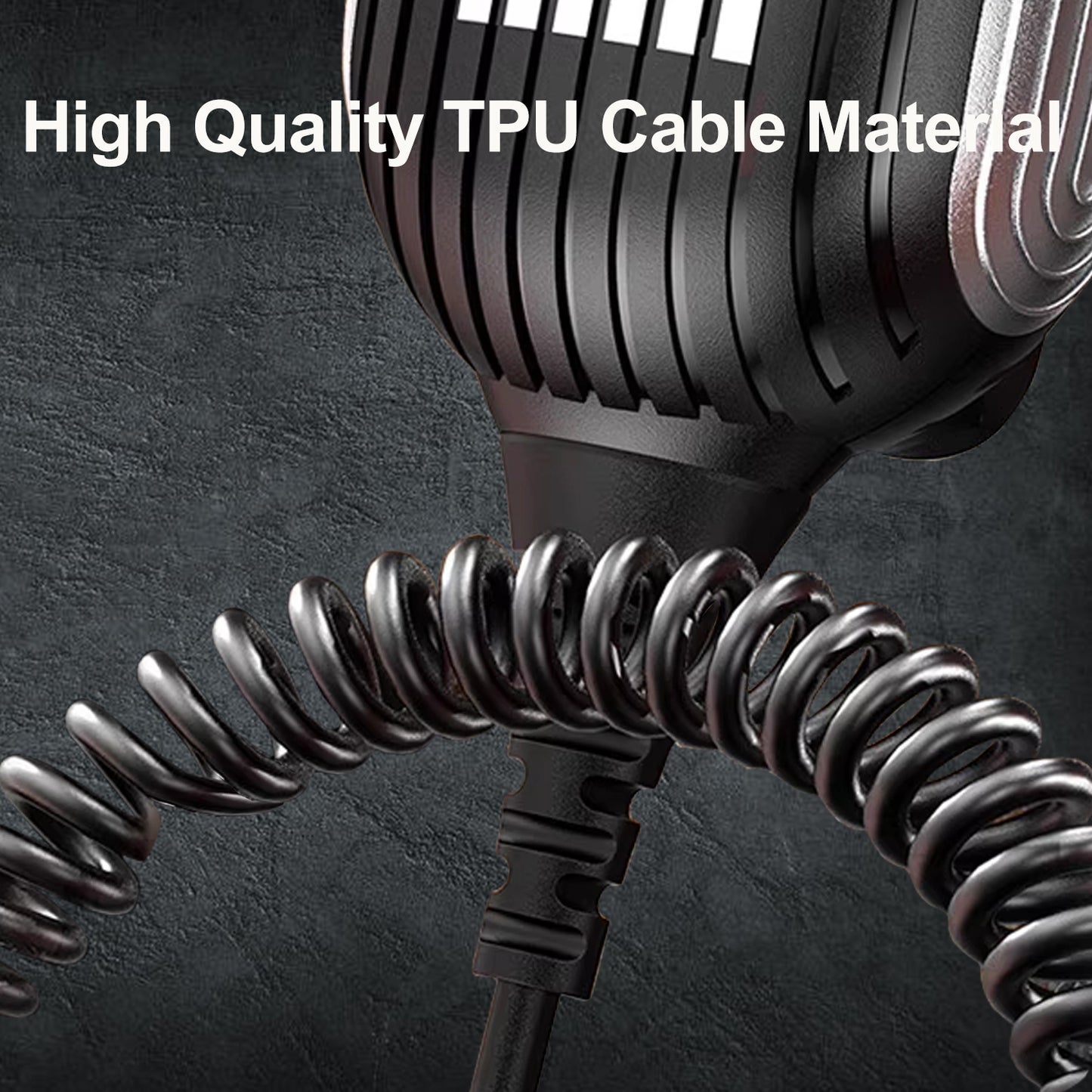 HIROYASU Q7 Walkie Talkie Speaker Microphone Palm Mic 2W 8ohm K plug with stretchable Spring Cable for baofeng UV-5RMINI UV-17PRO GPS Radio Quansheng UV-K5 UV-K5(8) Walkie Talkie