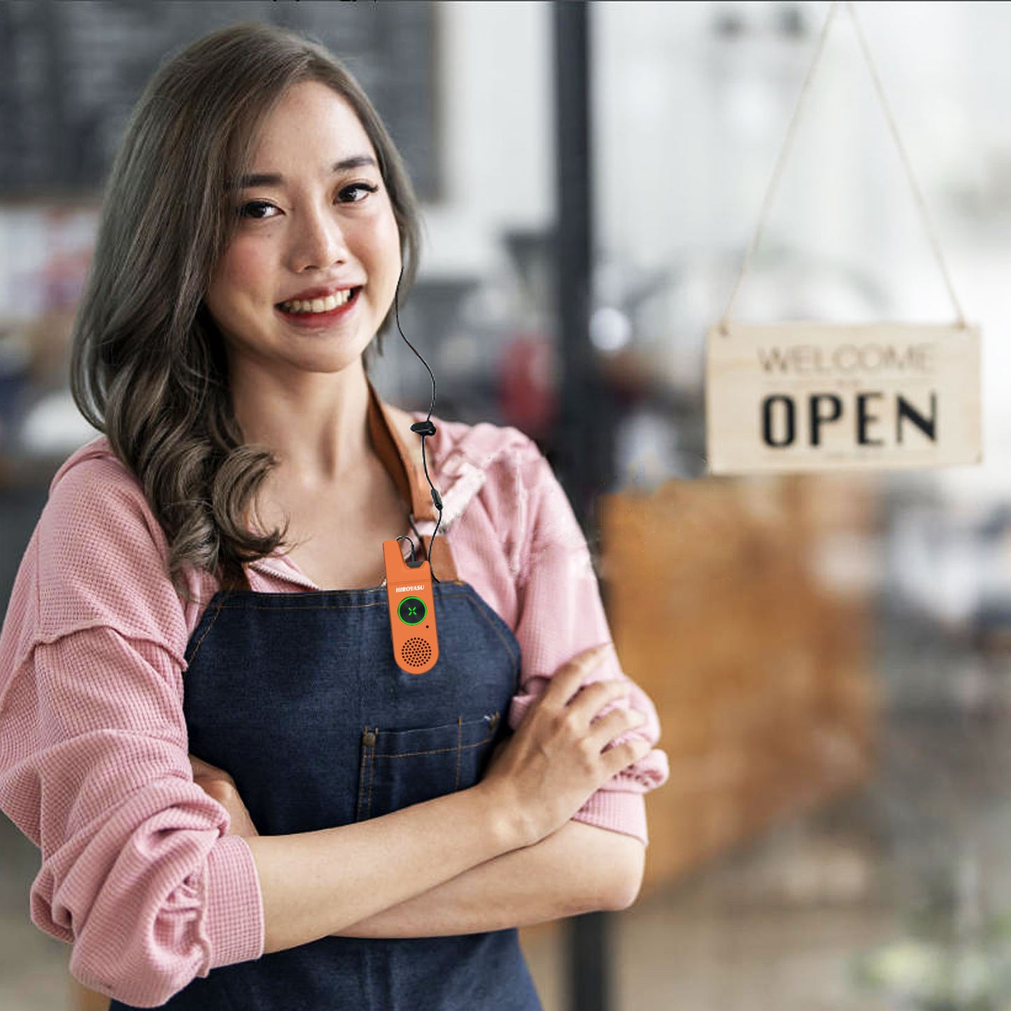 Twin Pack HIROYASU A446MINI PMR446 License Free Mini Walkie Talkie 446MHz Tiny Business Radio with Earpiece