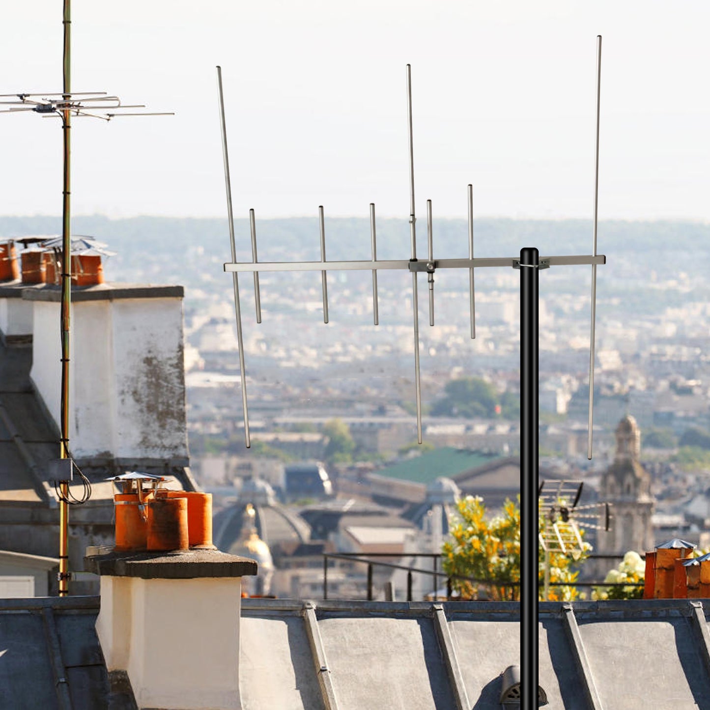 HIROYASU YA04UV Dual Band 144/430MHz GMRS 8-Element Directional High Gain Walkie Talkies Yagi Antenna 9.0dB VHF 11.5dB UHF 100W