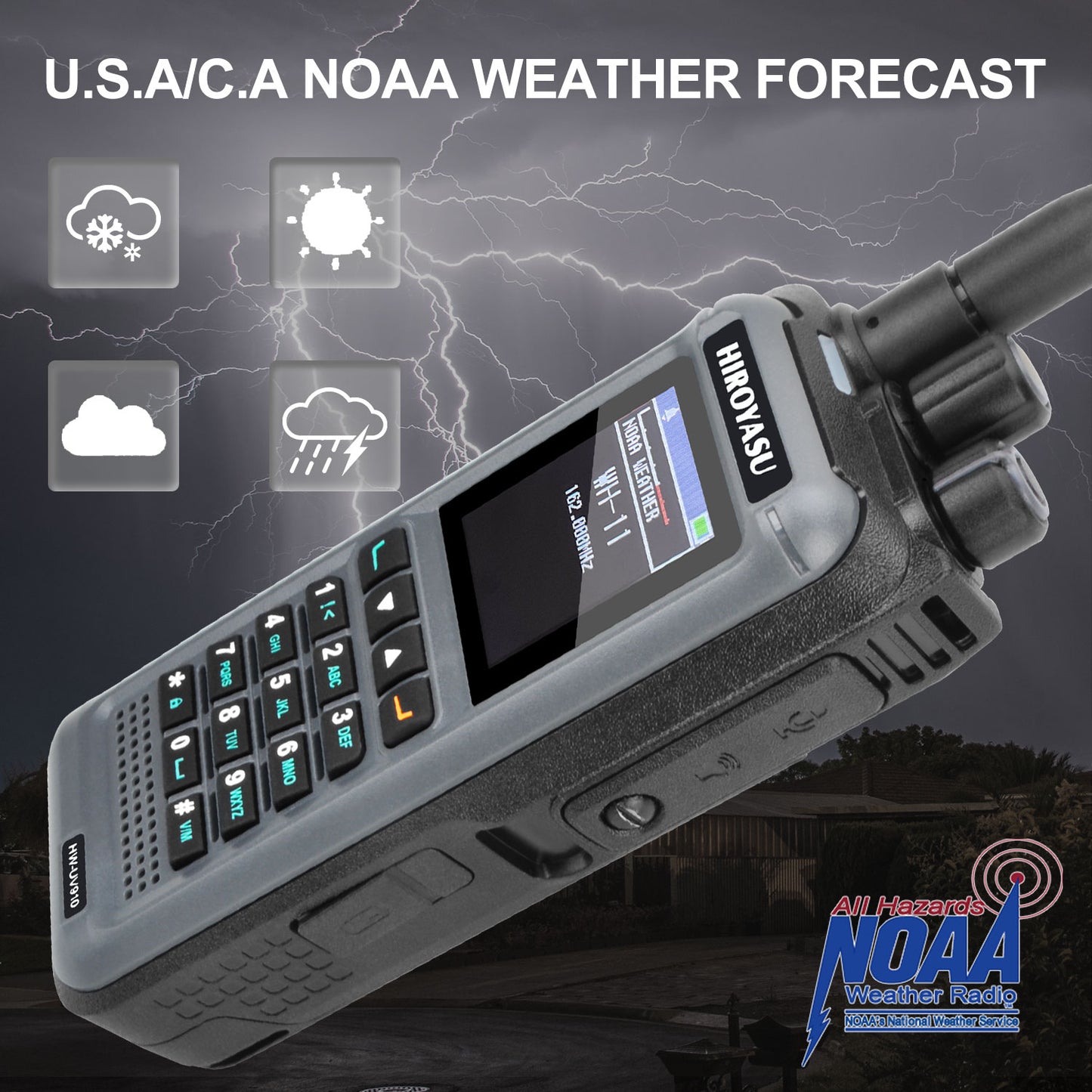 HIROYASU HW-UV910 20W V/UHF 136-174&400-480MHz 2M 70CM Radio Dual Band FM Walkie Talkie 18-999.999750MHz Air Band Rx Scrambler