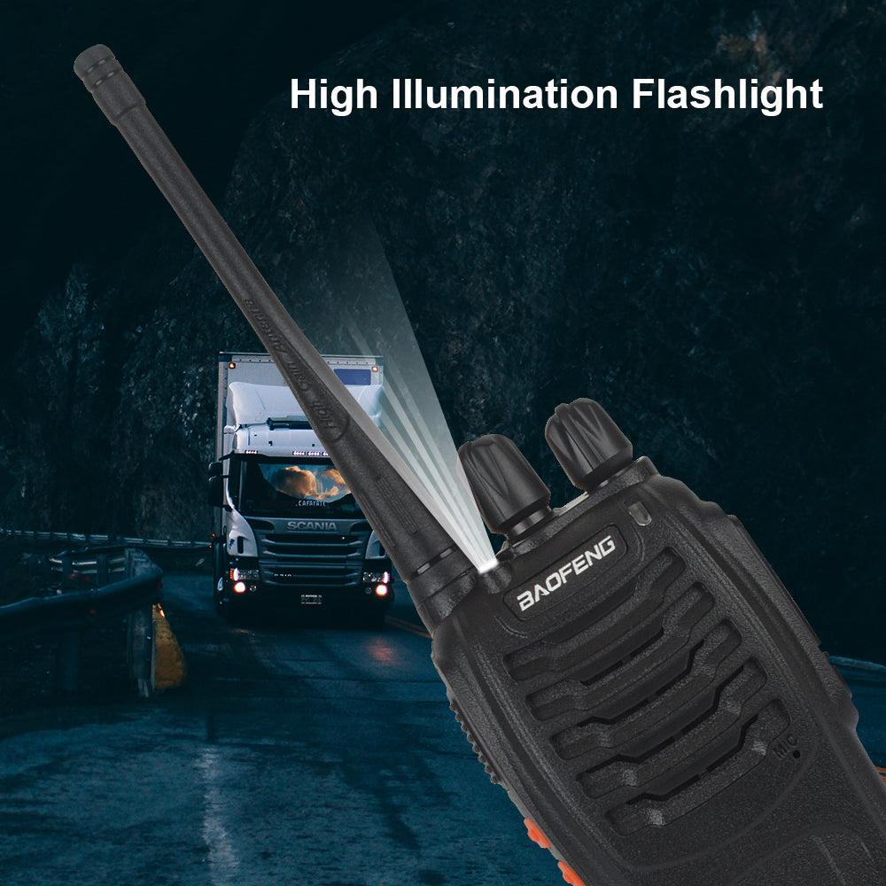 2pcs/Pack Baofeng BF-888S Walkie Talkie UHF VOX Radio 888s 400-470MHz 16Memory Channel with Earpiece