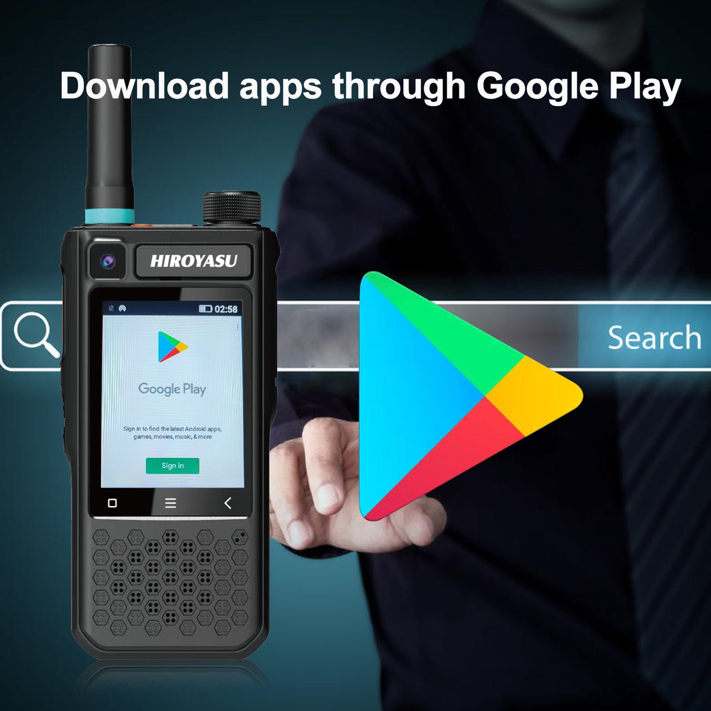 HIROYASU 4G LTE PoC Radio Video Call HI-B10 Zello Walkie Talkie 2GB RAM ROM 16GB Android 10.0 Hotspot & Tethering 2.4-inch Color Touchscreen