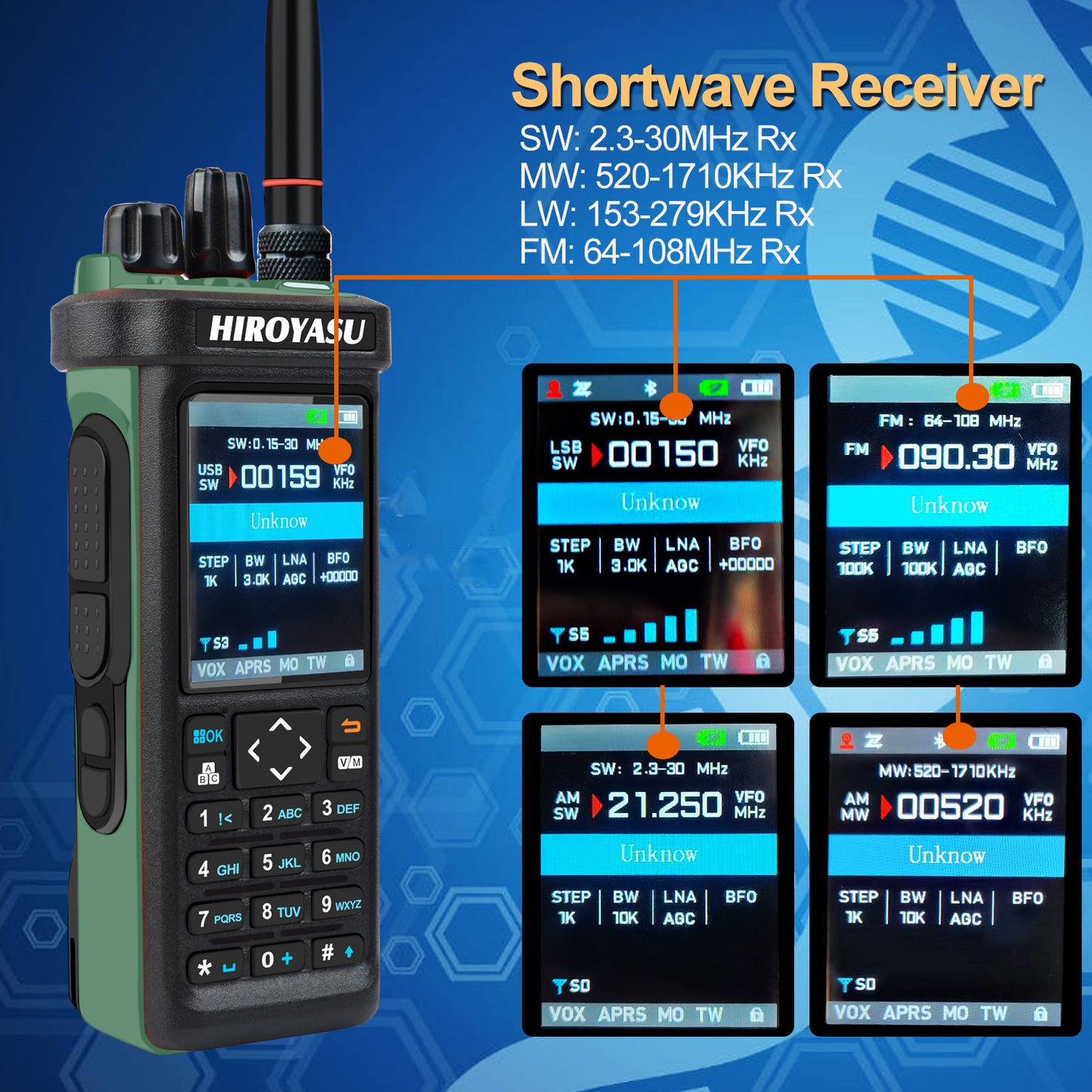Hiroyasu Radio HI-UV850Pro FM/AM/SSB 10W Bluetooth Program GPS APRS Shortwave Multi-Band DTMF Scrambler FM Amateur Handheld Ham Walkie Talkie