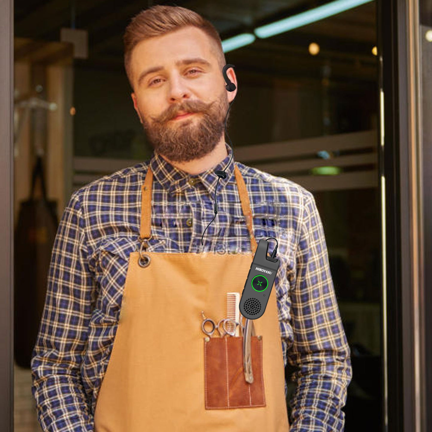 Twin Pack HIROYASU A446MINI PMR446 License Free Mini Walkie Talkie 446MHz Tiny Business Radio with Earpiece