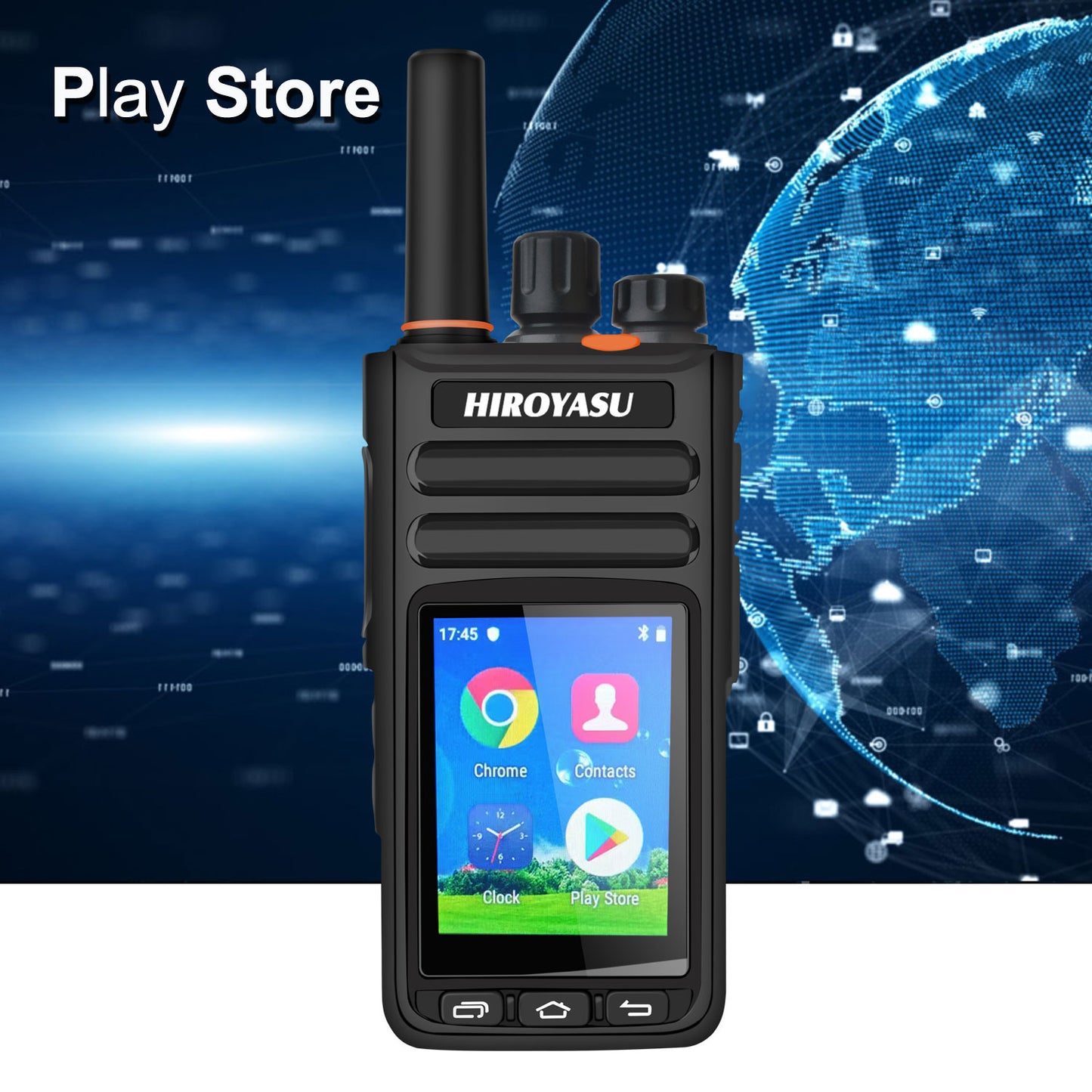 HIROYASU HI-B8 2G 3G 4G Cellular Network WiFI Zello PoC FM Walkie Talkie Android 9.0 Phone Call Messaging GPS 2.4" Touch Screen