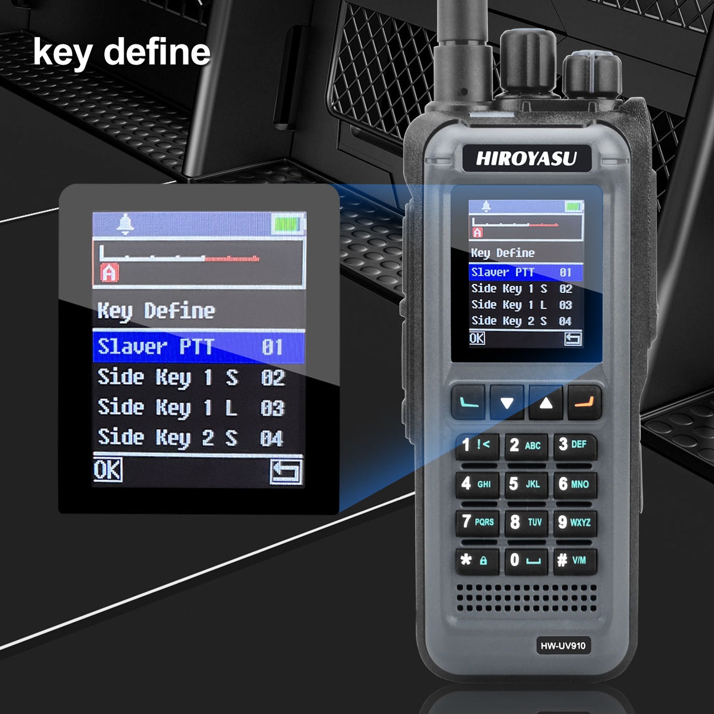 HIROYASU HW-UV910 20W V/UHF 136-174&400-480MHz 2M 70CM Radio Dual Band FM Walkie Talkie 18-999.999750MHz Air Band Rx Scrambler