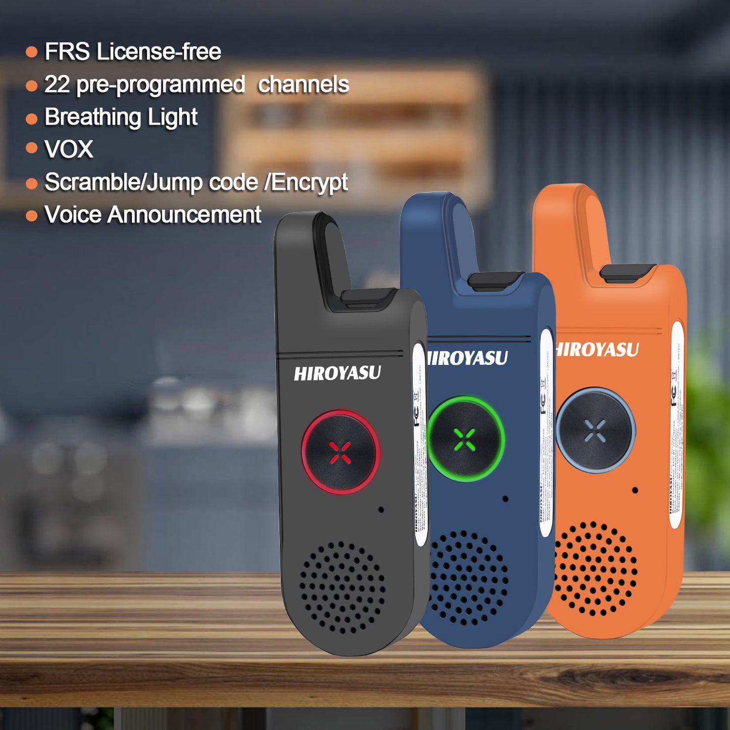 2pcs/Pack HIROYASU FRS Two Way Radio FRS462MINI Tiny Business Analog Walkie Talkies with Earpiece