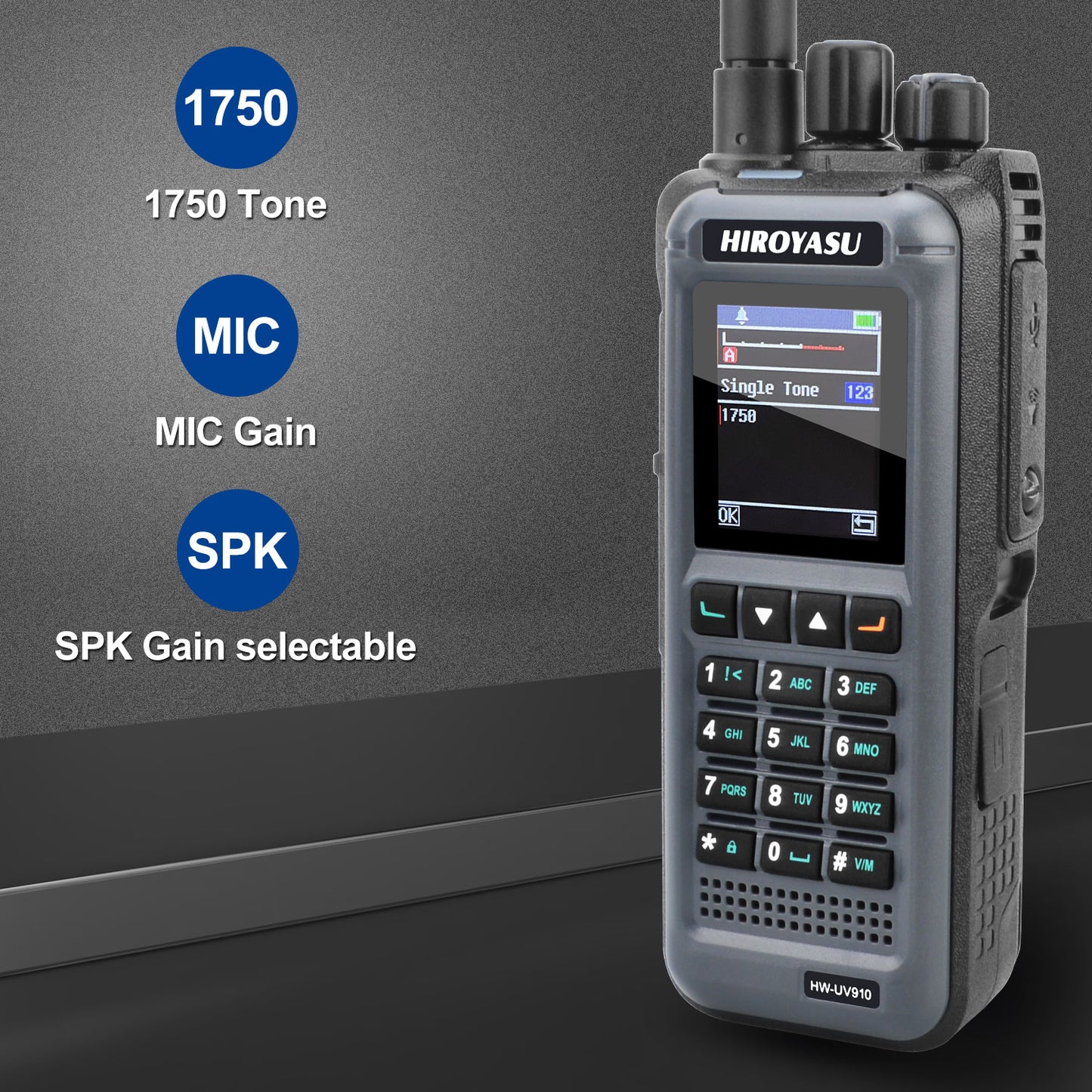 HIROYASU HW-UV910 20W V/UHF 136-174&400-480MHz 2M 70CM Radio Dual Band FM Walkie Talkie 18-999.999750MHz Air Band Rx Scrambler