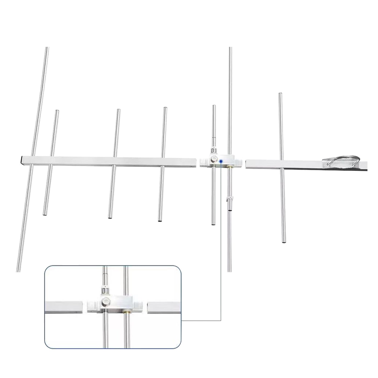 HIROYASU YA04UV Dual Band 144/430MHz GMRS 8-Element Directional High Gain Walkie Talkies Yagi Antenna 9.0dB VHF 11.5dB UHF 100W