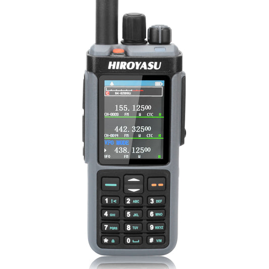 HIROYASU HW-UV938 HF Walkie Talkie SW MW LW 18-620MHz 840-1000MHz Air Band Full Band Cross-Band Repeater Scrambler NoAA AM/FM Rx