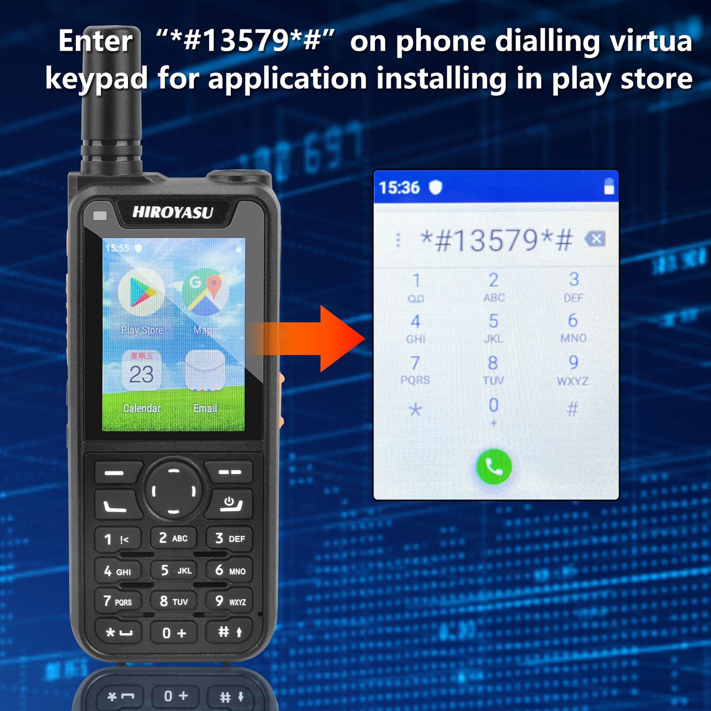 HIROYASU HI-B6 Zello Walkie Talkie Android9.0 Dual Sim Card 2G 3G 4G PoC Radio 1GB ROM 8GB RAM Full keypad 2.4" HD Display