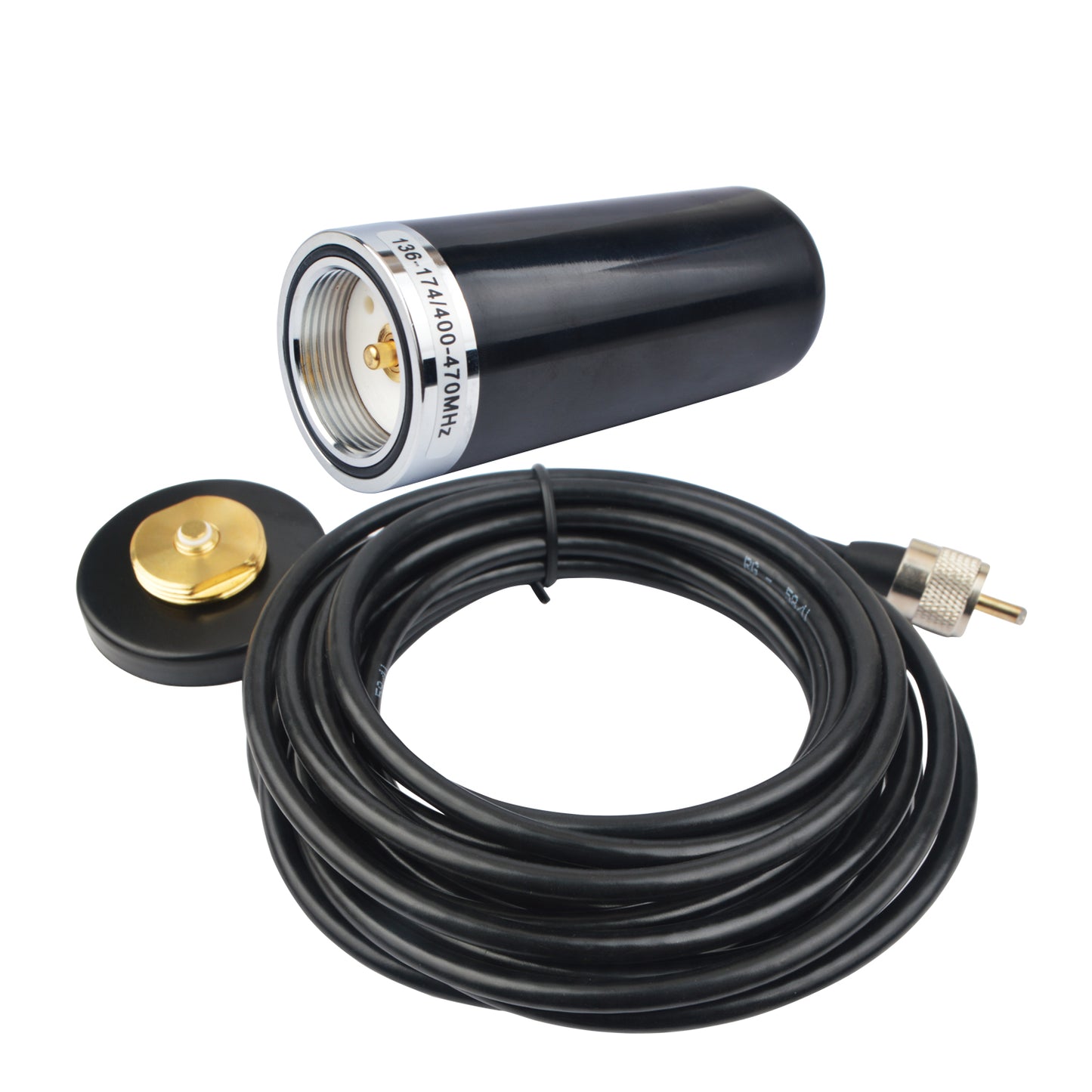 HH-N2RS NMO Dual Band Antenna with 5 Meter RG-58 Coaxial Cable and Magnetic Antenna Mount For Car Mobile Radio UHF VHF 400-470 136-174MHz Transceiver