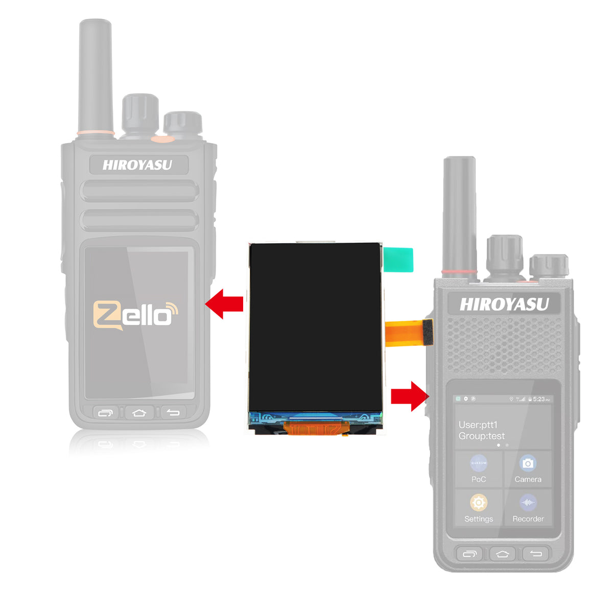 HIROYASU HI-B8 HI-B8Pro PoC Radio 2.4-inch LCD Replacement Parts
