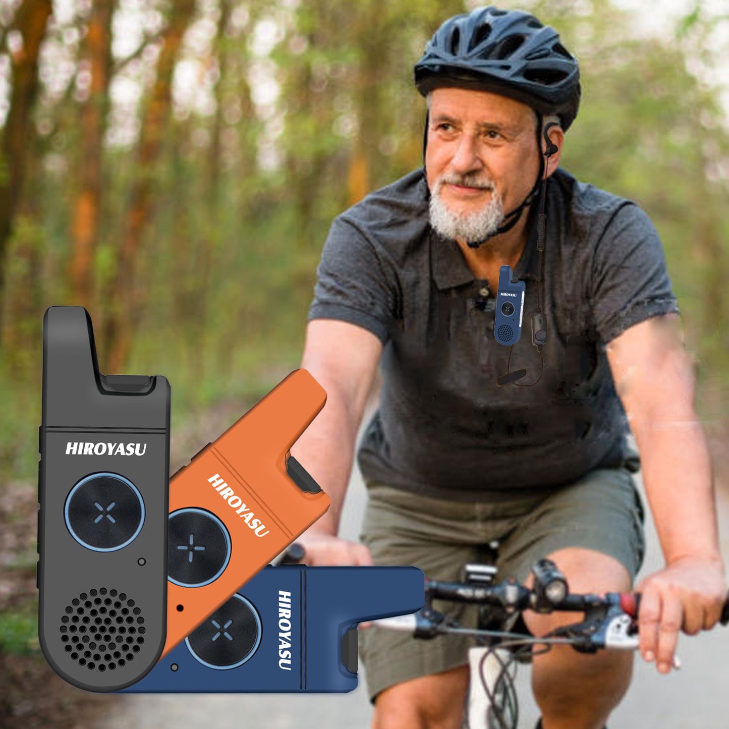 Twin Pack HIROYASU A446MINI PMR446 License Free Mini Walkie Talkie 446MHz Tiny Business Radio with Earpiece